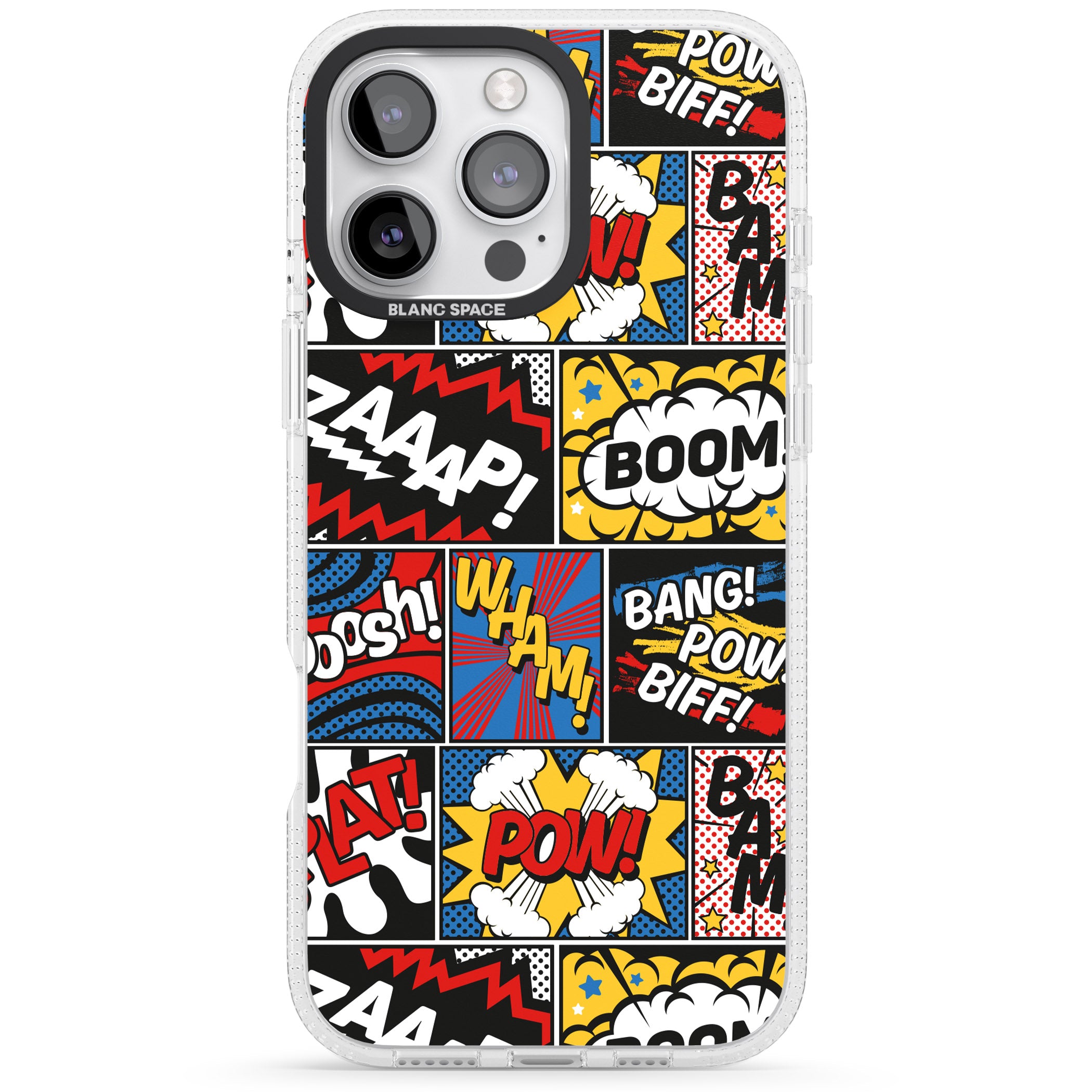 Onomatopoeia iPhone 16 Pro Max / 16 Pro Clear Case Impact Air - Blanc Space