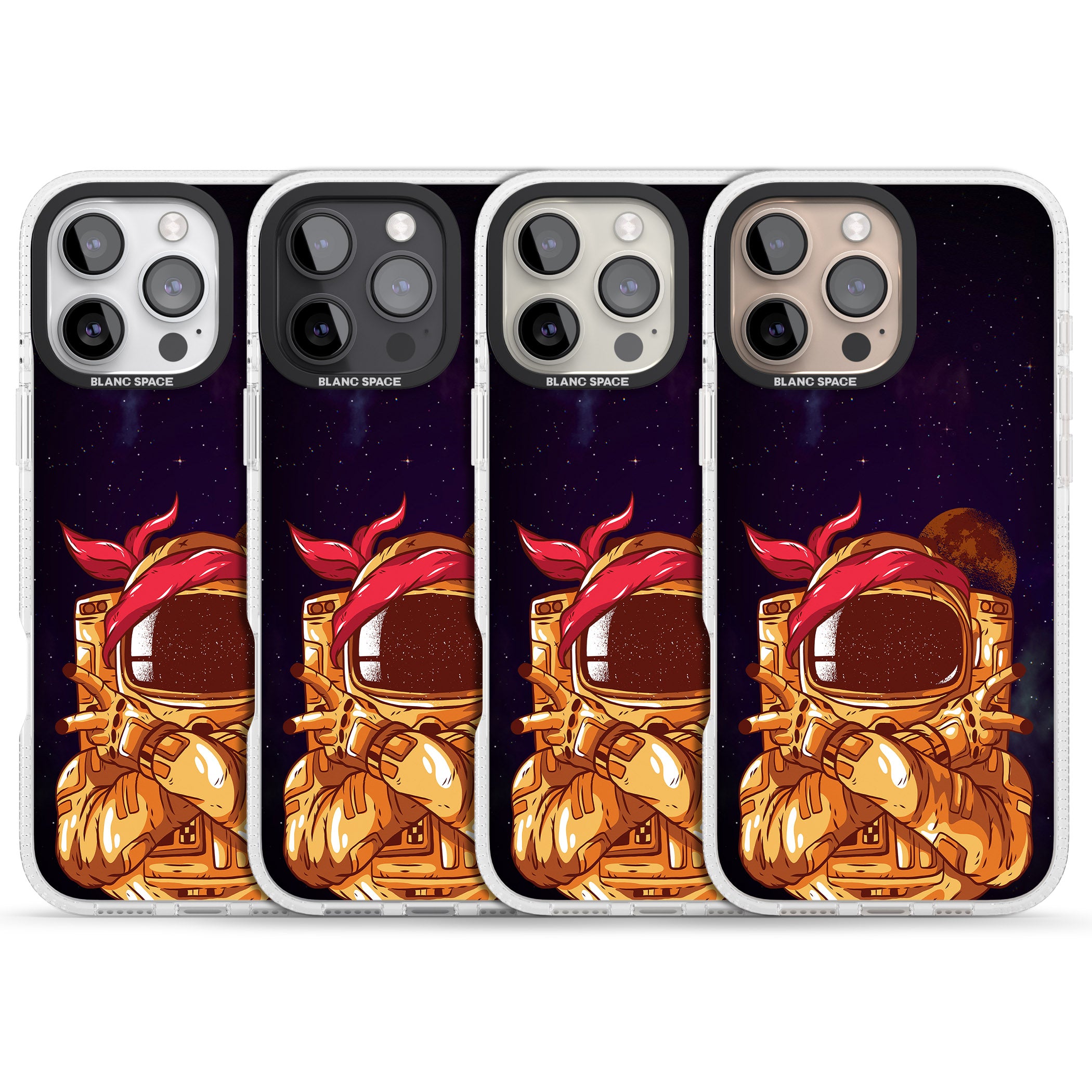 Space Gangster iPhone 16 Pro Max / 16 Pro Clear Case Impact Air - Blanc Space