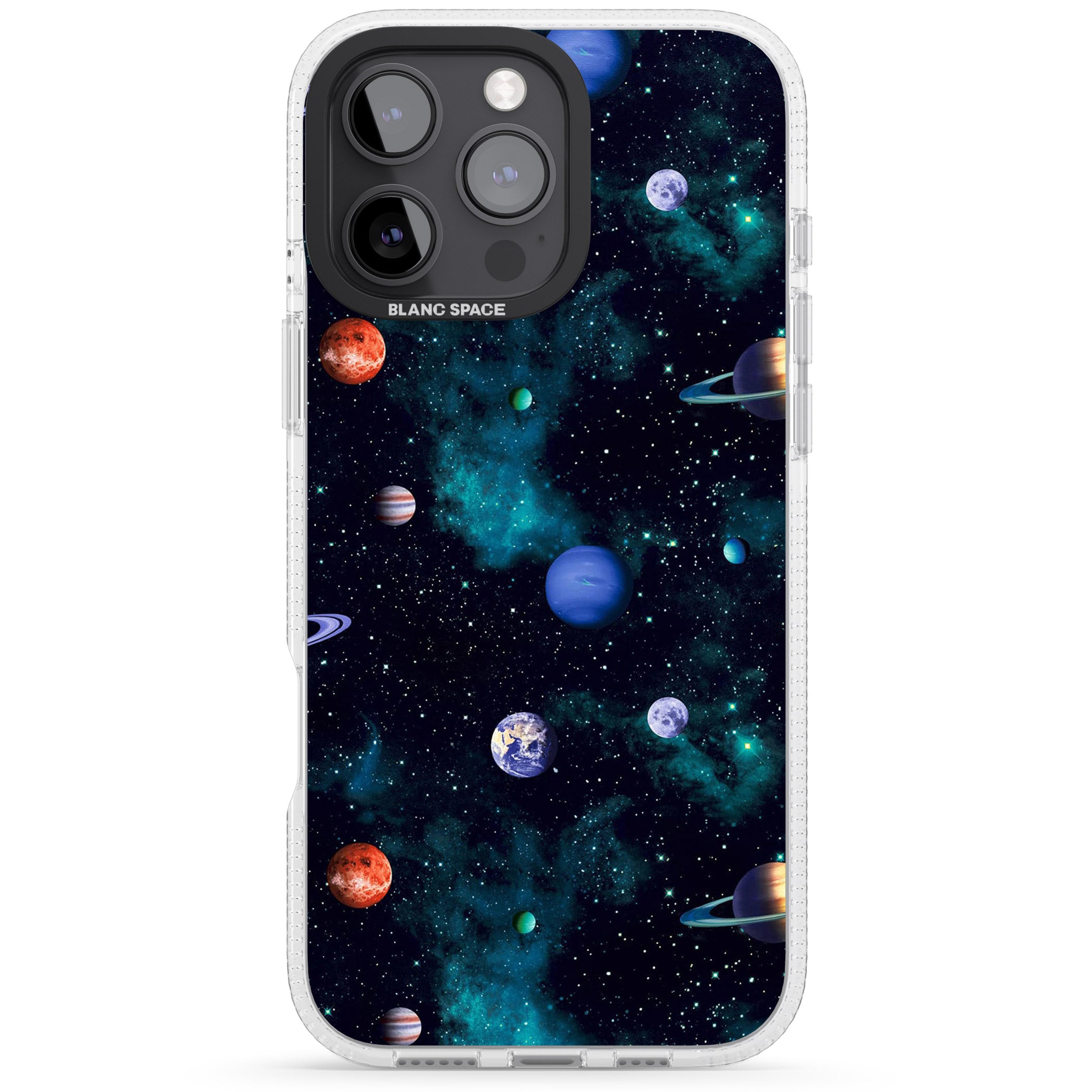 Deep Space iPhone 16 Pro Max / 16 Pro Clear Case Impact Air - Blanc Space