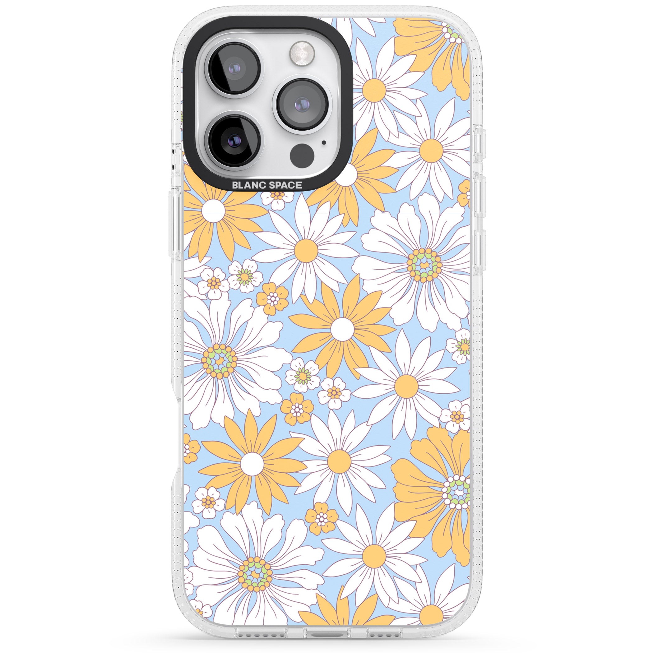 Summers Day Flower Mix iPhone 16 Pro Max / 16 Pro Clear Case Impact Air - Blanc Space