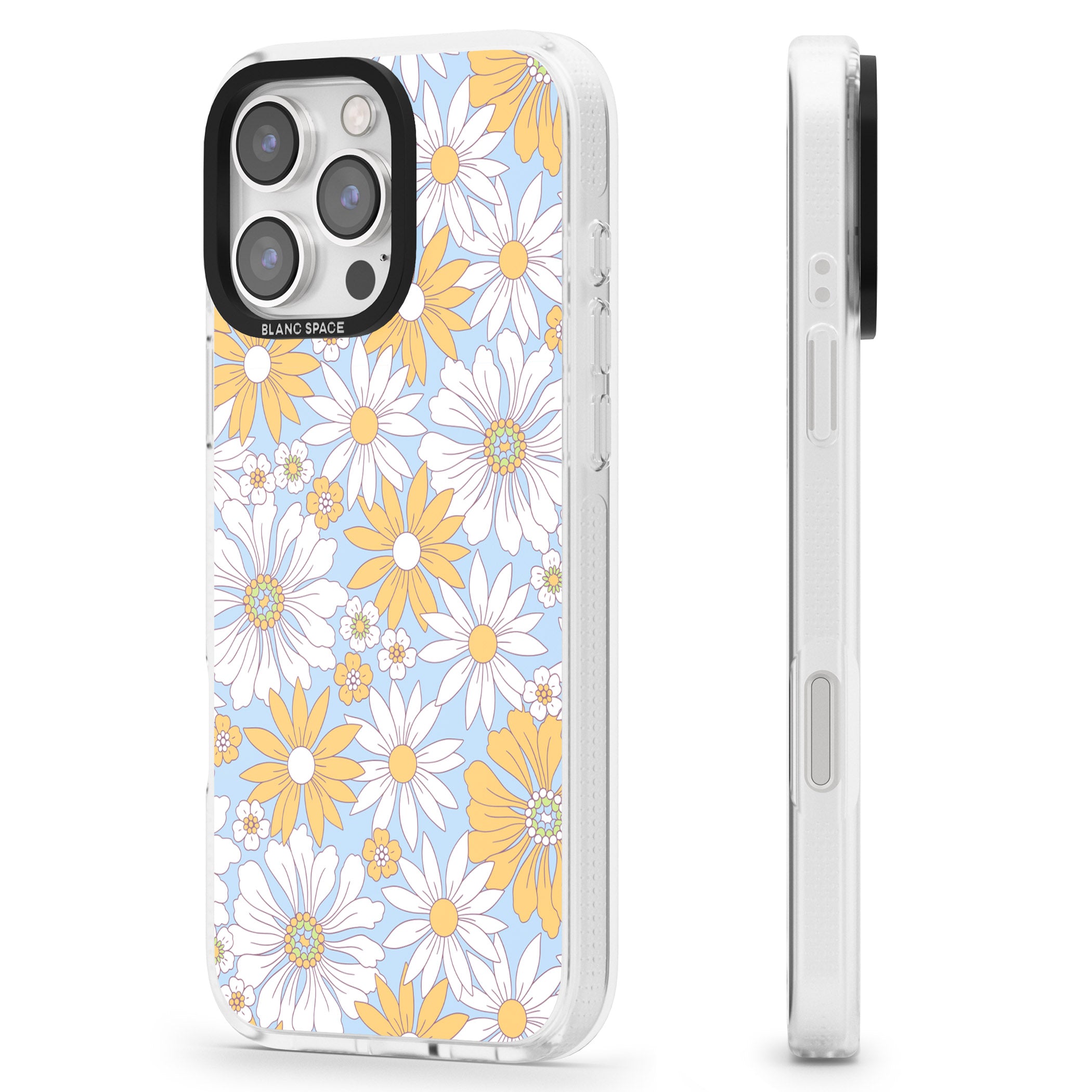 Summers Day Flower Mix iPhone 16 Pro Max / 16 Pro Clear Case Impact Air - Blanc Space