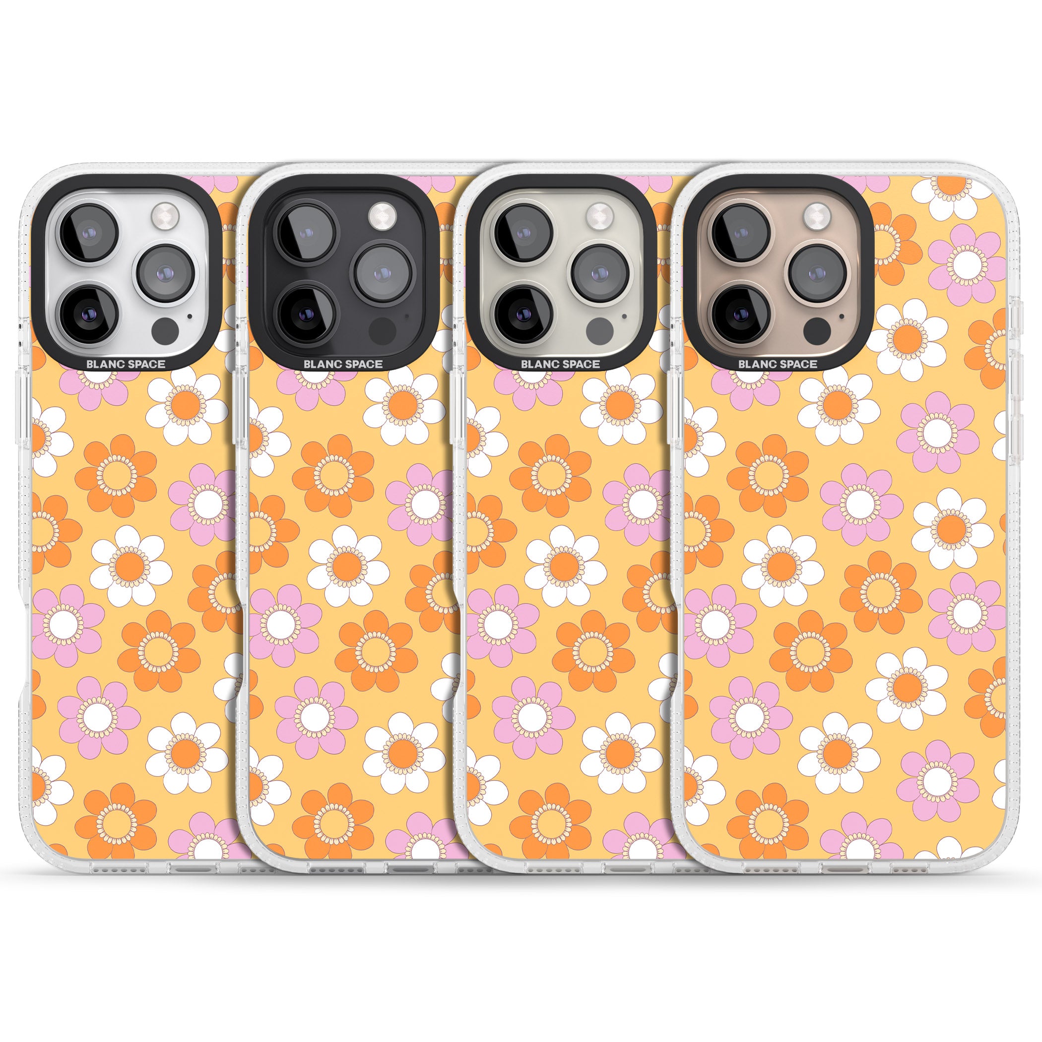 Sunny Flower Mix iPhone 16 Pro Max / 16 Pro Clear Case Impact Air - Blanc Space