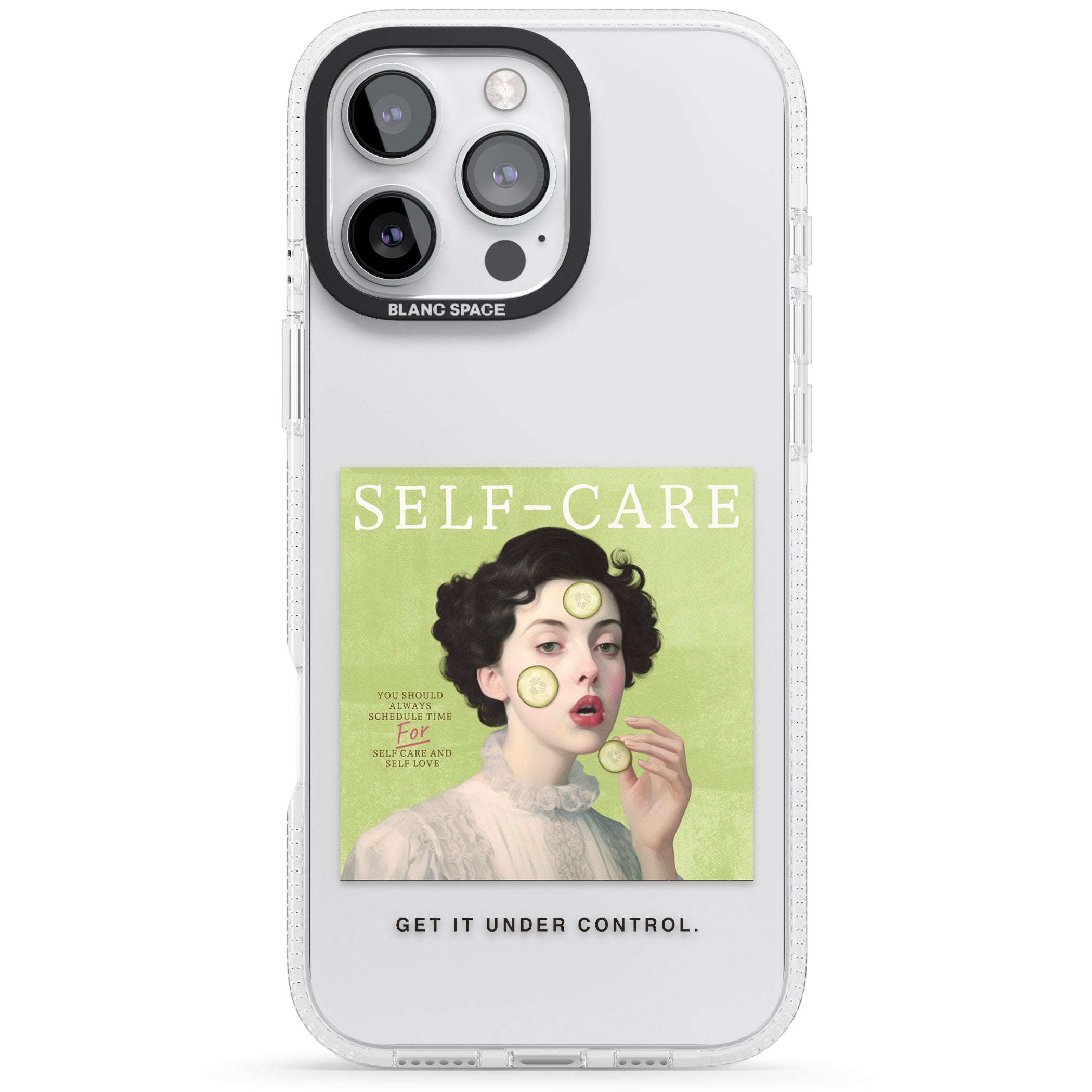 Self-Care iPhone 16 Pro Max / 16 Pro Clear Case Impact Air - Blanc Space