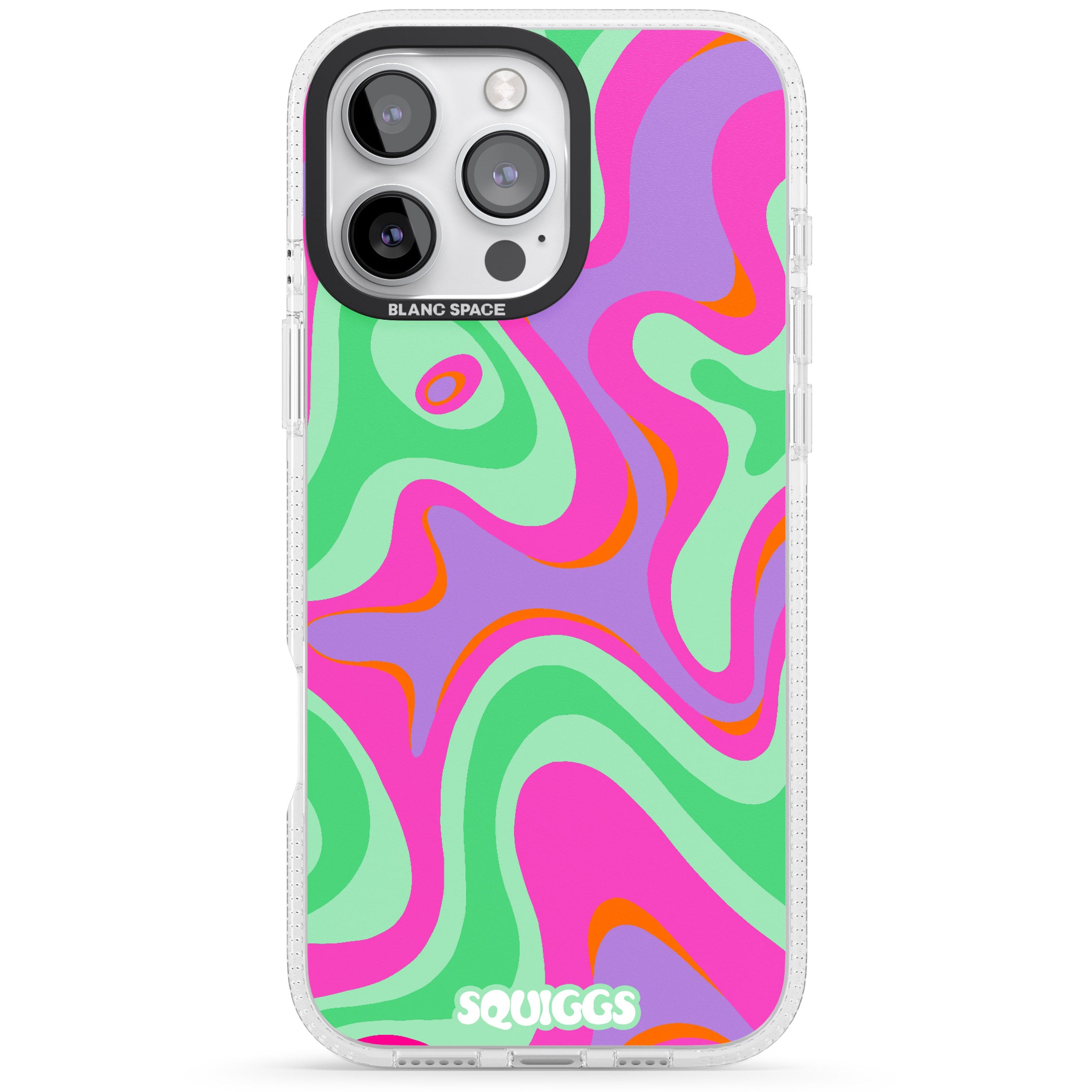 Pink Lava iPhone 16 Pro Max / 16 Pro Clear Case Impact Air - Blanc Space