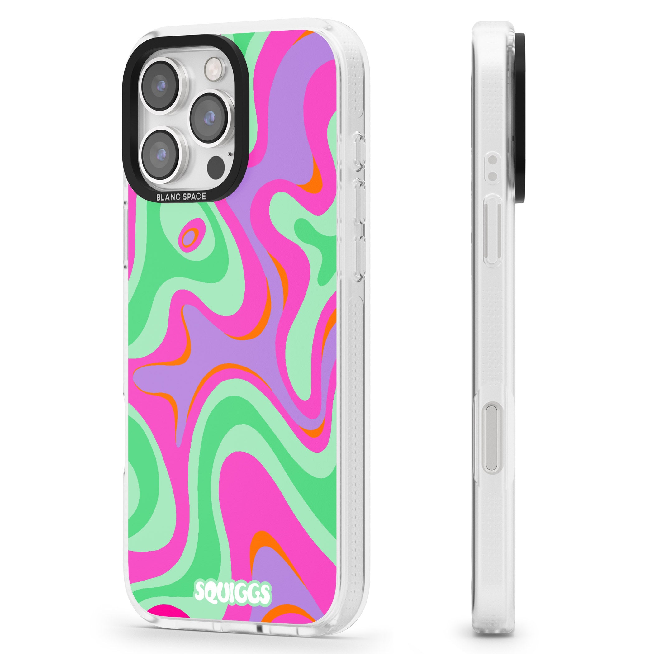 Pink Lava iPhone 16 Pro Max / 16 Pro Clear Case Impact Air - Blanc Space