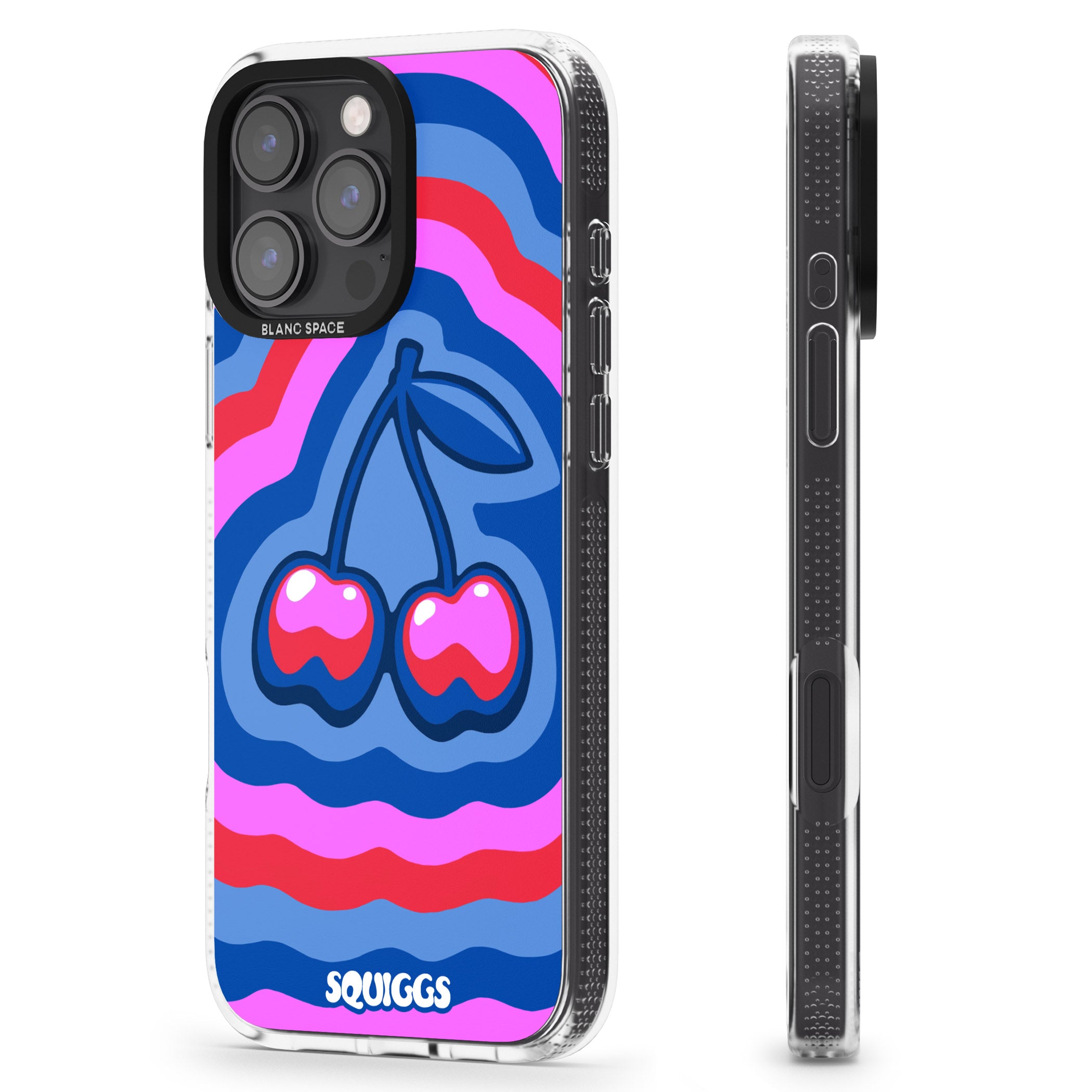 Cherry Rainbow iPhone 16 Pro Max / 16 Pro Clear Case Impact Air - Blanc Space