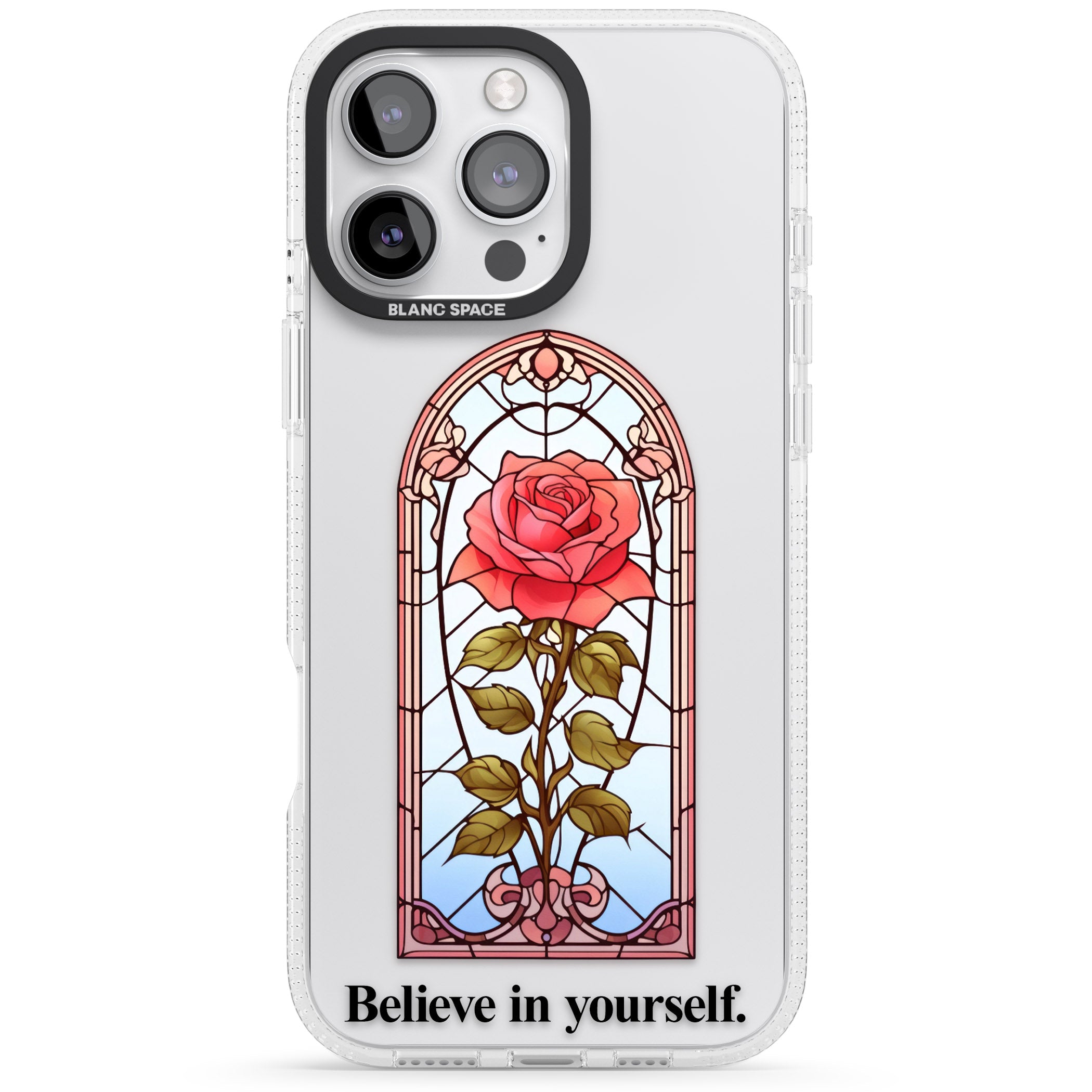 Believe in yourself iPhone 16 Pro Max / 16 Pro Clear Case Impact Air - Blanc Space