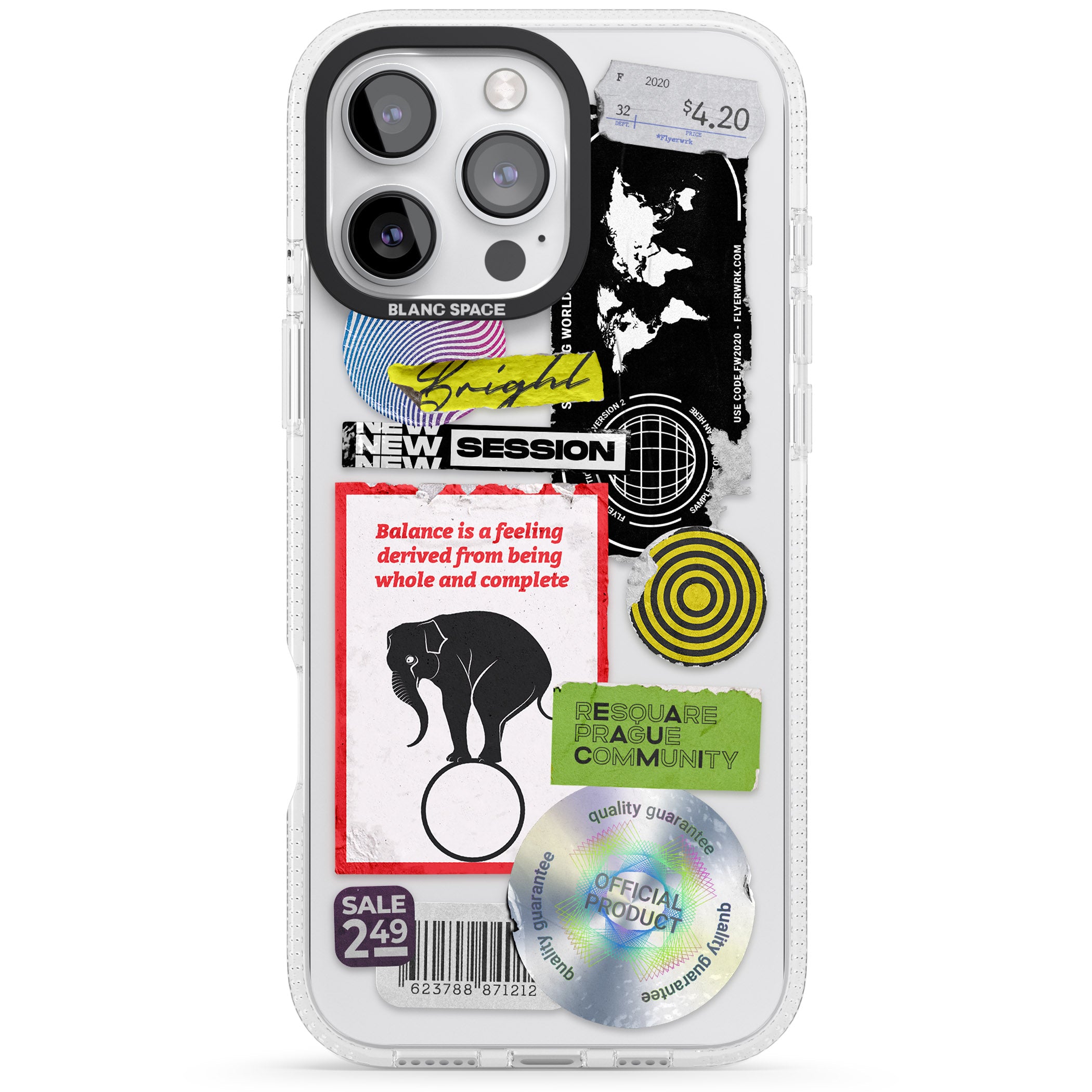 Peeled Sticker Mix iPhone 16 Pro Max / 16 Pro Clear Case Impact Air - Blanc Space