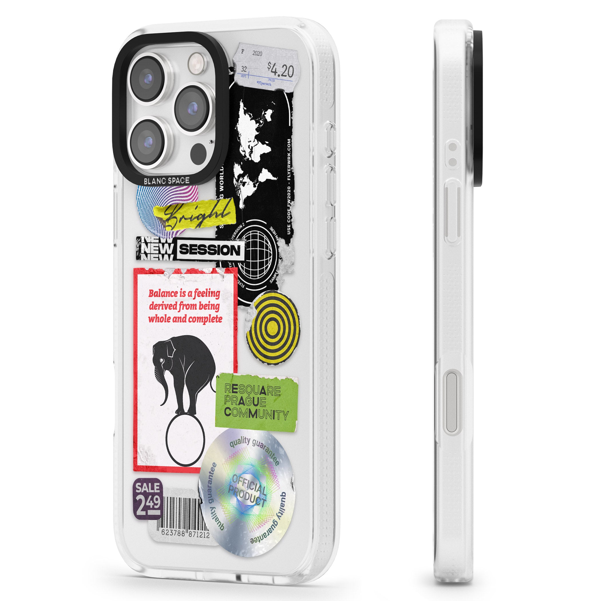 Peeled Sticker Mix iPhone 16 Pro Max / 16 Pro Clear Case Impact Air - Blanc Space