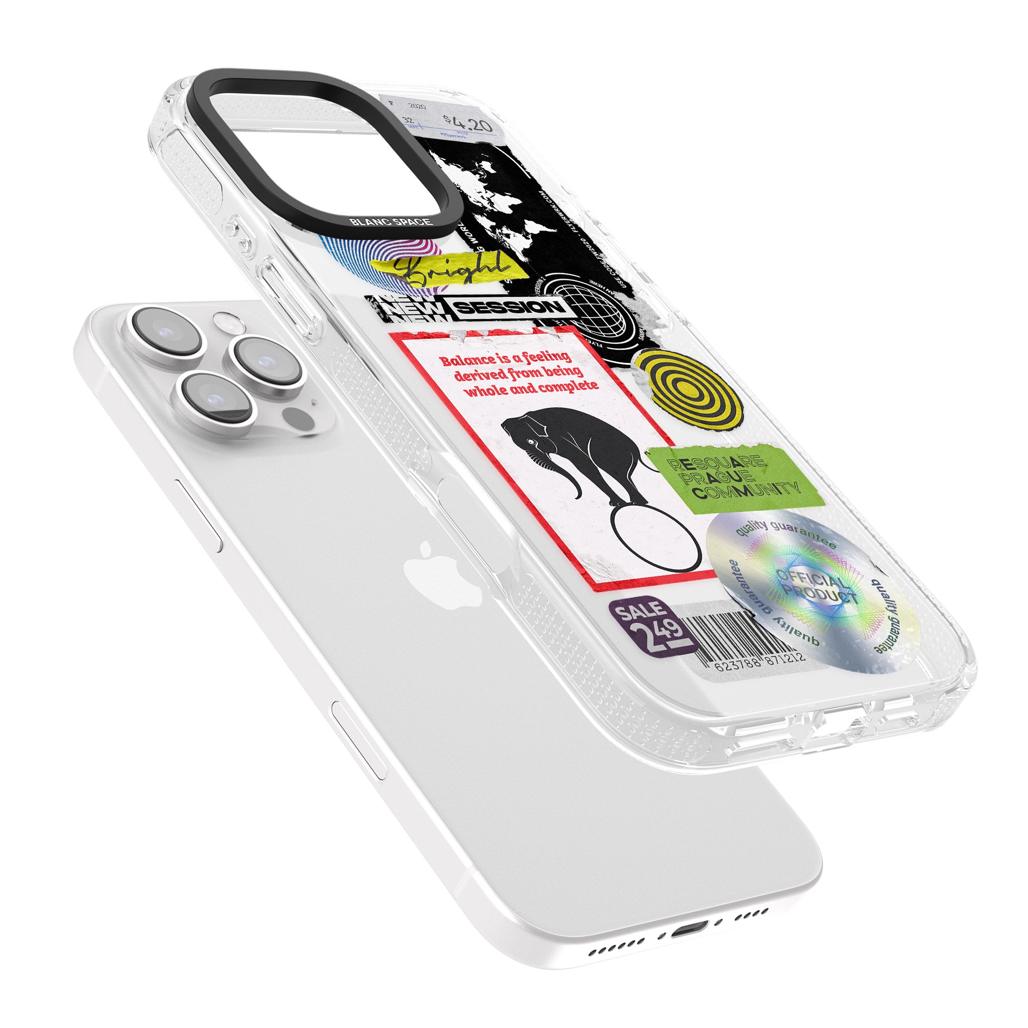 Peeled Sticker Mix iPhone 16 Pro Max / 16 Pro Clear Case Impact Air - Blanc Space