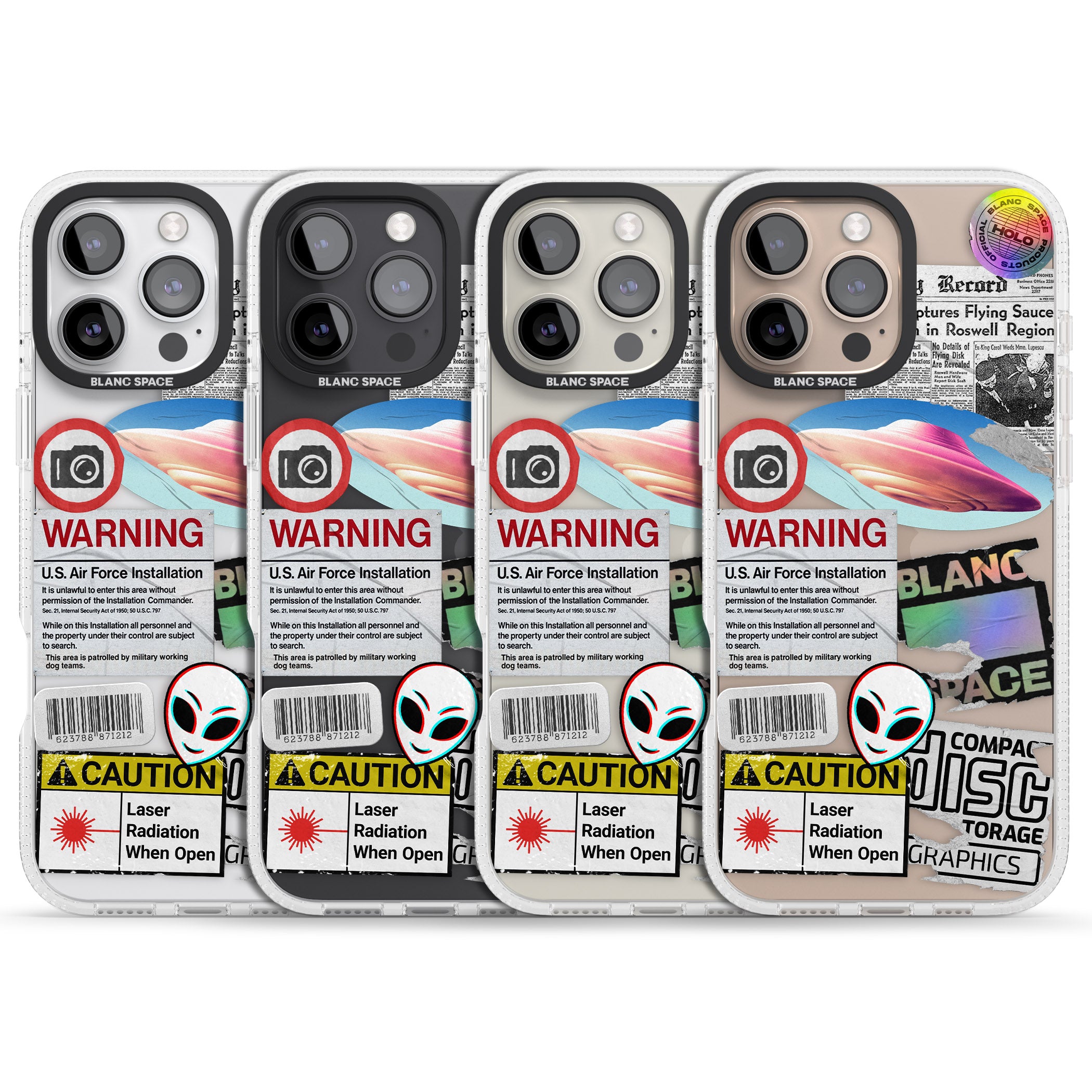 Cosmic Encounters iPhone 16 Pro Max / 16 Pro Clear Case Impact Air - Blanc Space