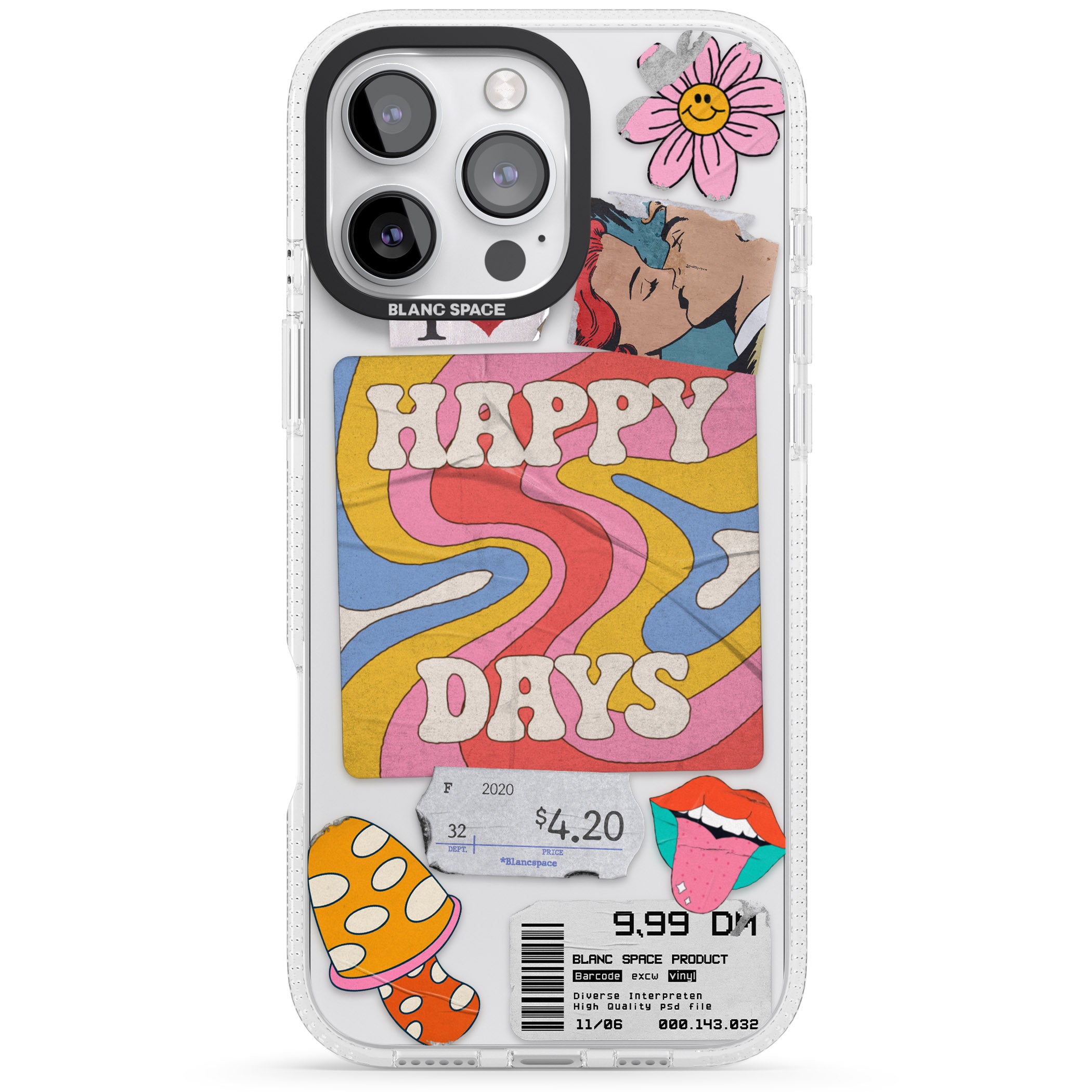 Groovy Trip iPhone 16 Pro Max / 16 Pro Clear Case Impact Air - Blanc Space