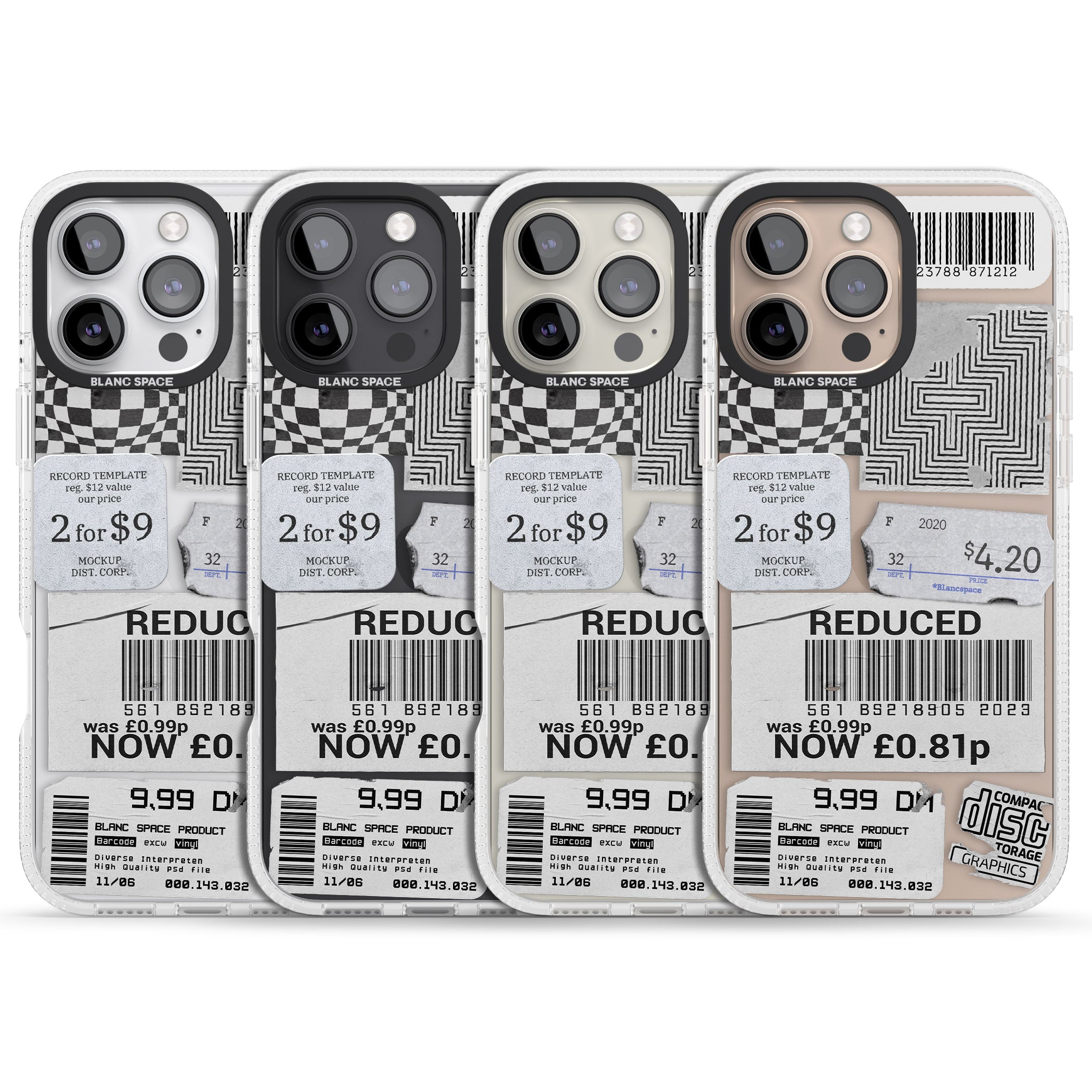 White Sticker Mix iPhone 16 Pro Max / 16 Pro Clear Case Impact Air - Blanc Space