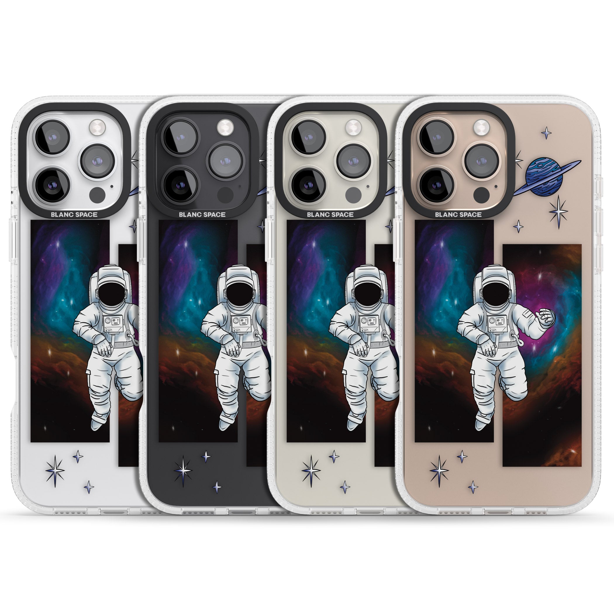 Escape The Nebula iPhone 16 Pro Max / 16 Pro Clear Case Impact Air - Blanc Space
