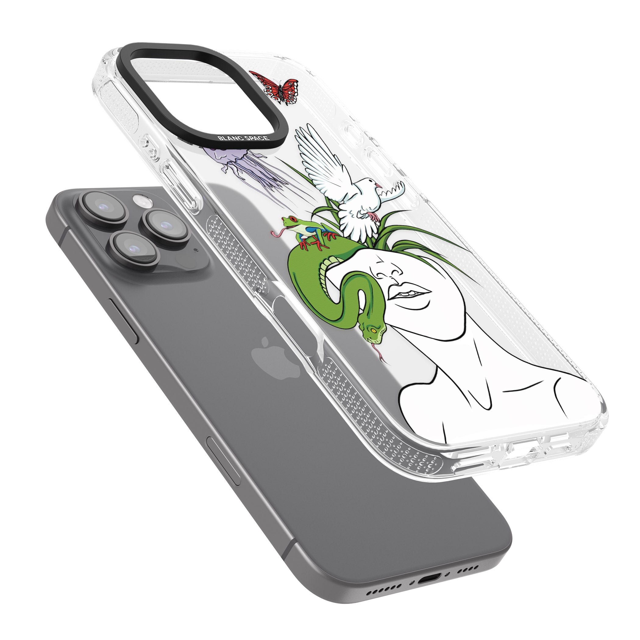 Wild Thoughts iPhone 16 Pro Max / 16 Pro Clear Case Impact Air - Blanc Space