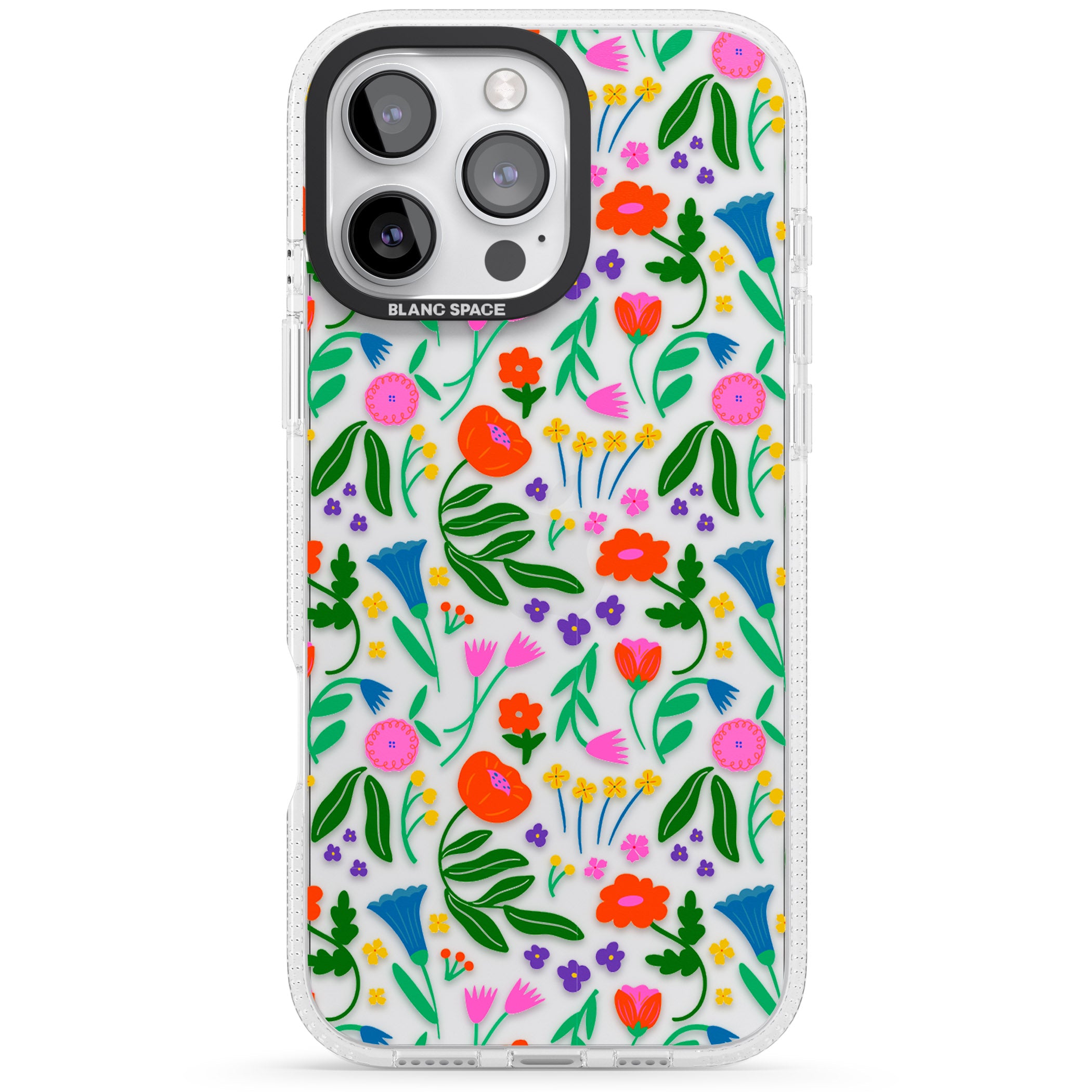 Summer Floral Fiesta iPhone 16 Pro Max / 16 Pro Clear Case Impact Air - Blanc Space