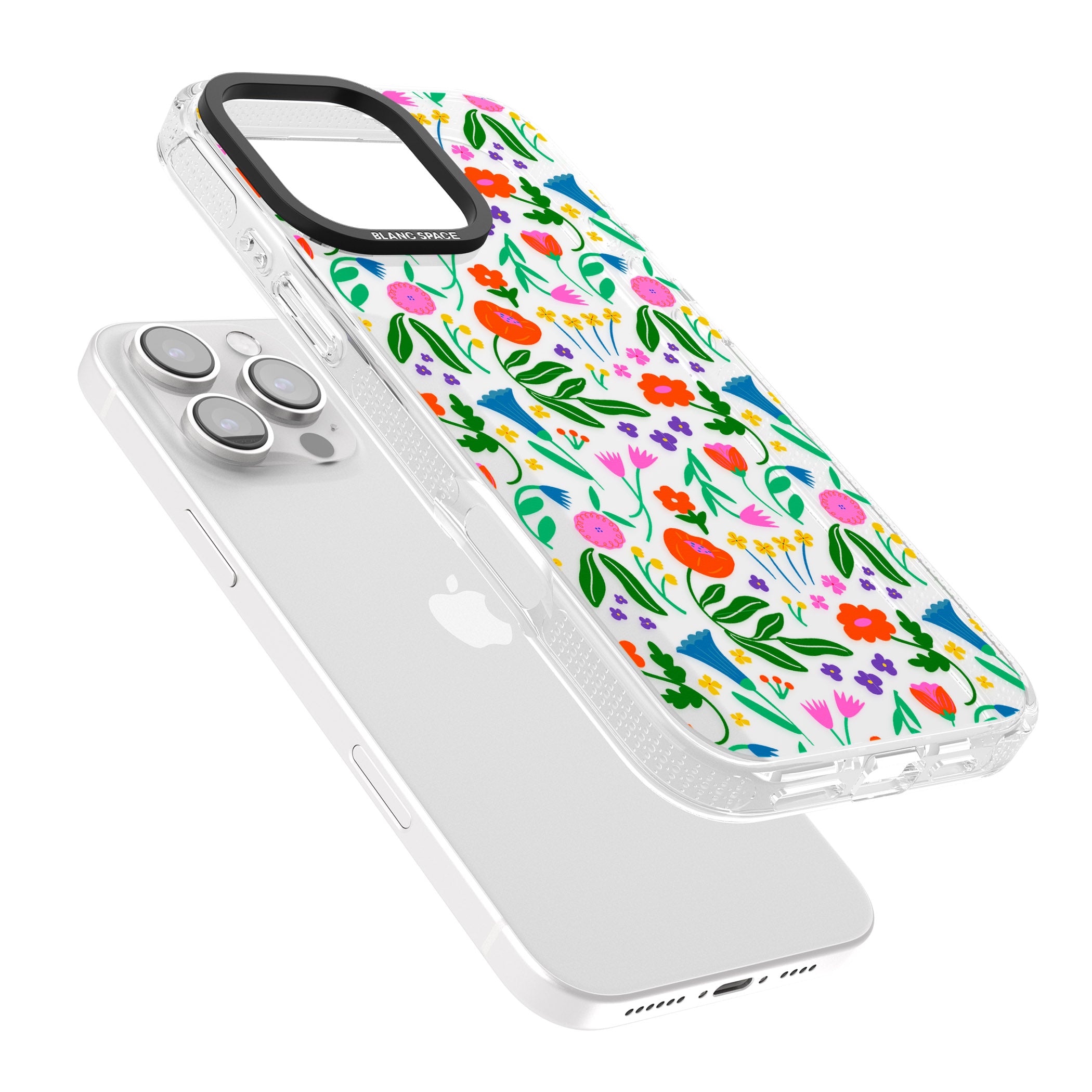 Summer Floral Fiesta iPhone 16 Pro Max / 16 Pro Clear Case Impact Air - Blanc Space