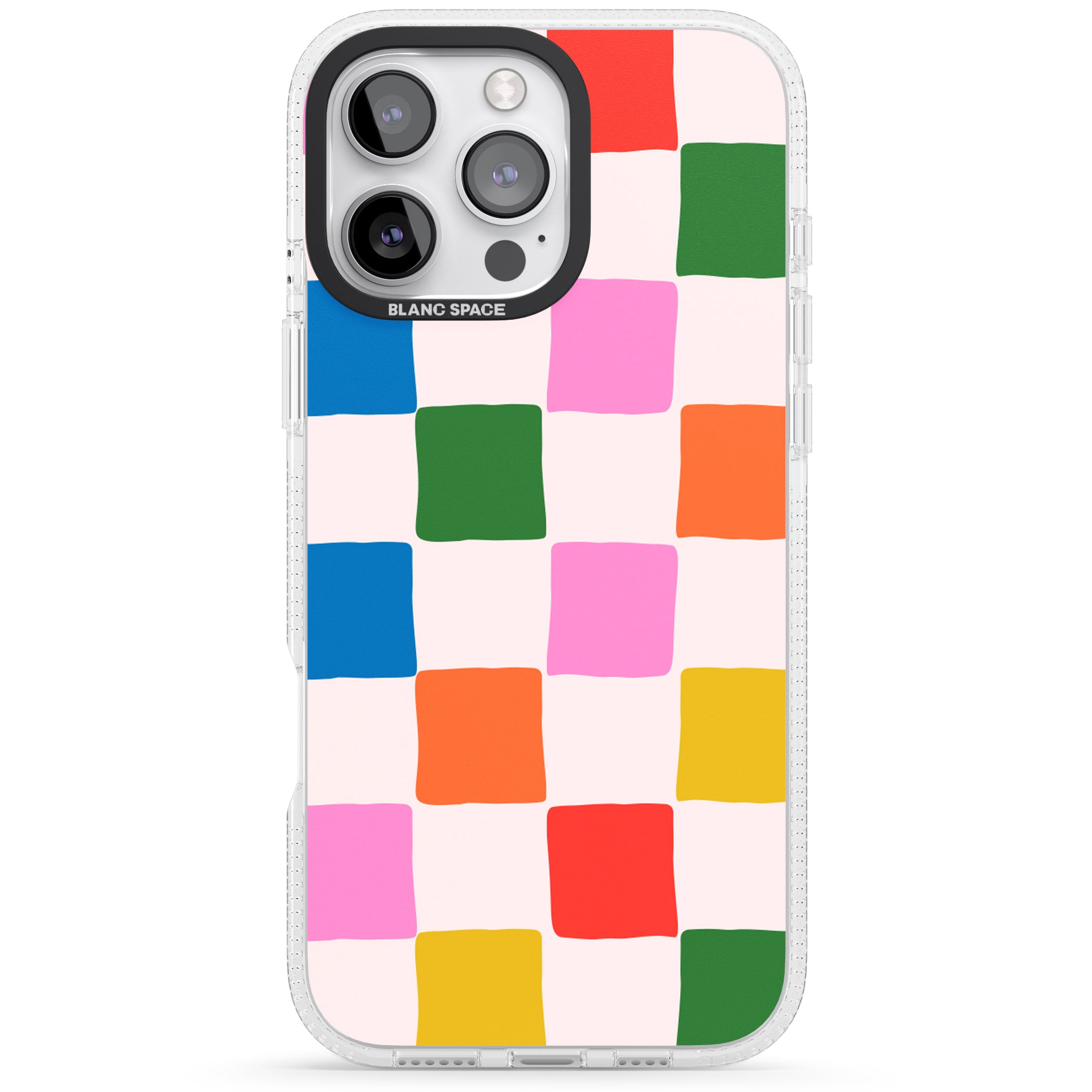 Colour Checked iPhone 16 Pro Max / 16 Pro Clear Case Impact Air - Blanc Space