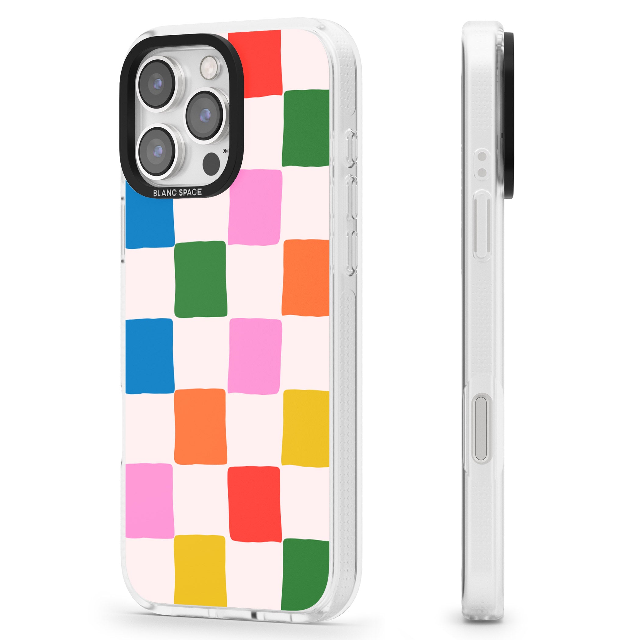 Colour Checked iPhone 16 Pro Max / 16 Pro Clear Case Impact Air - Blanc Space