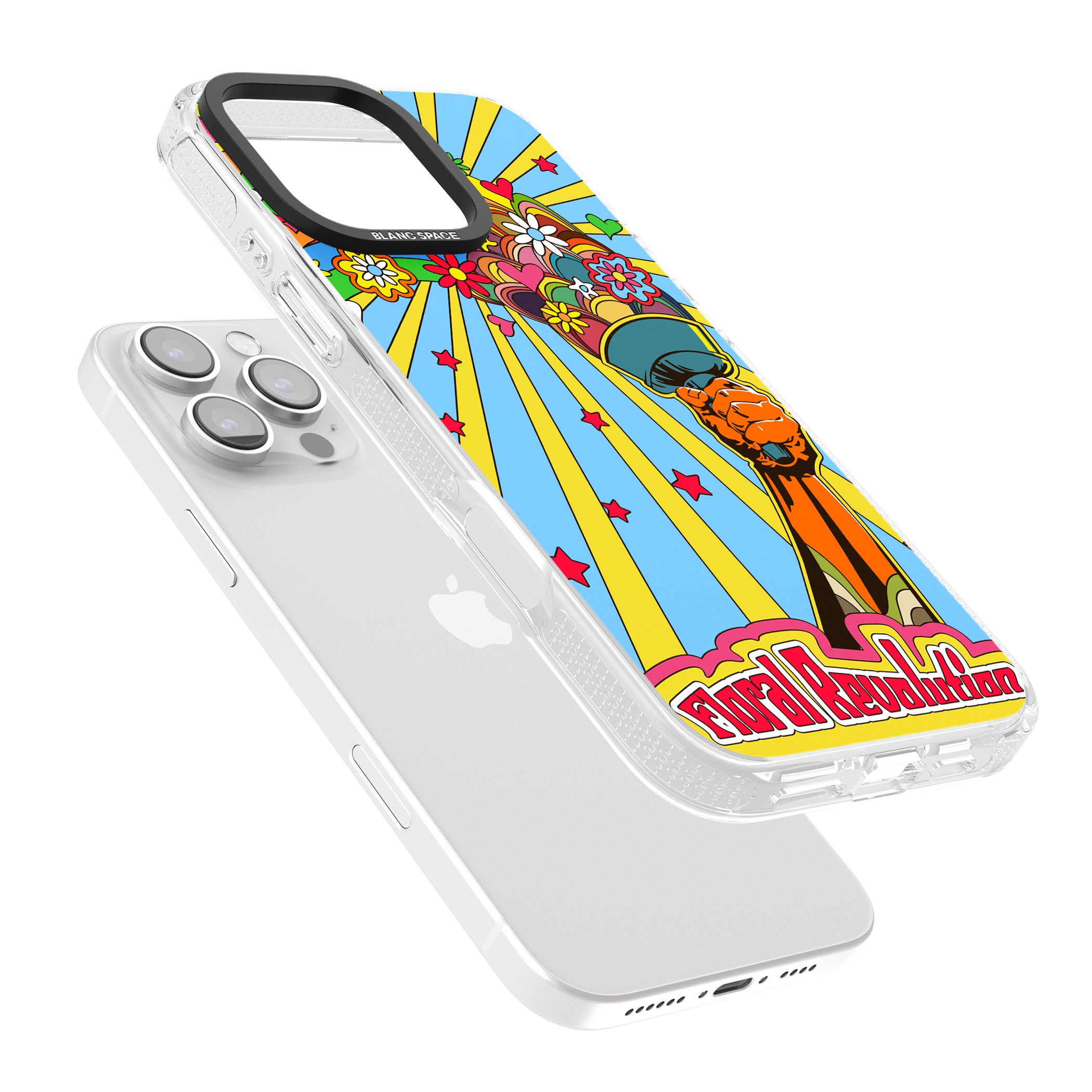 Floral Revolution iPhone 16 Pro Max / 16 Pro Clear Case Impact Air - Blanc Space