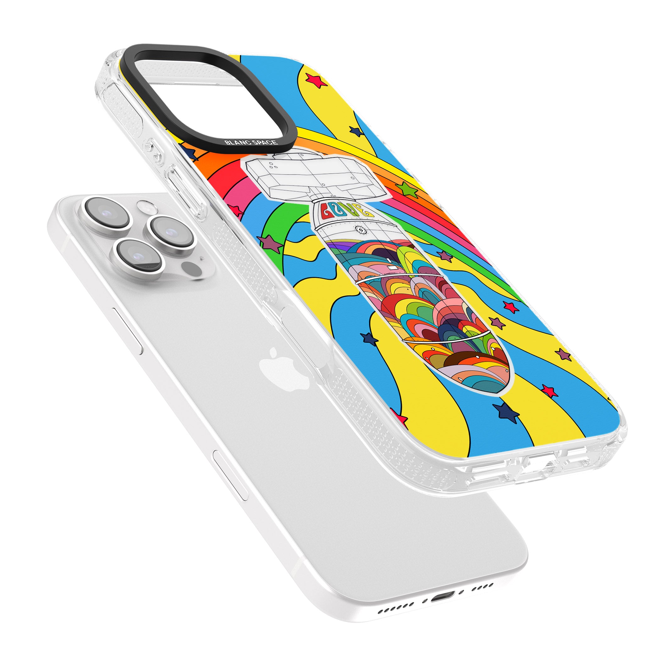 Love Bomb iPhone 16 Pro Max / 16 Pro Clear Case Impact Air - Blanc Space