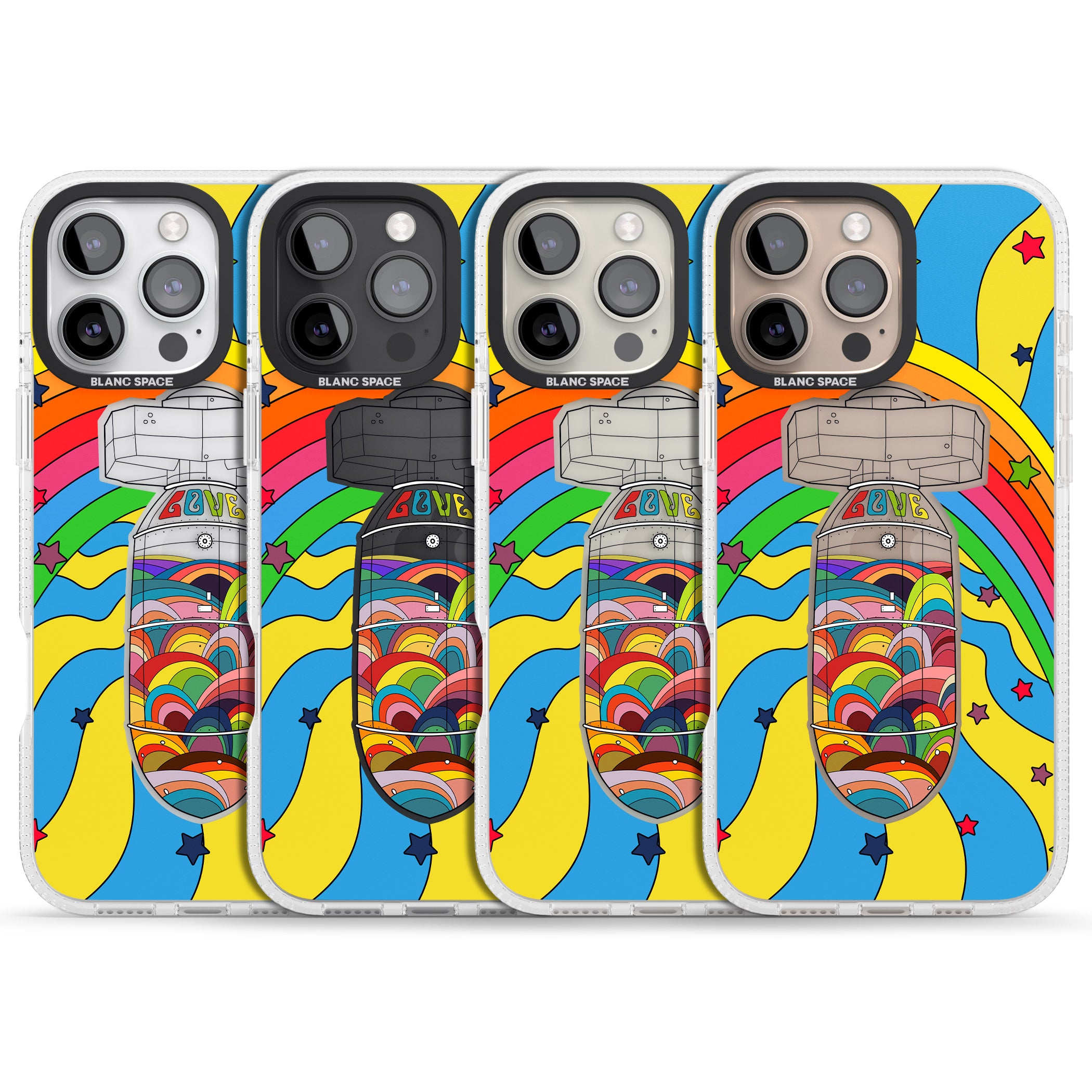 Love Bomb iPhone 16 Pro Max / 16 Pro Clear Case Impact Air - Blanc Space