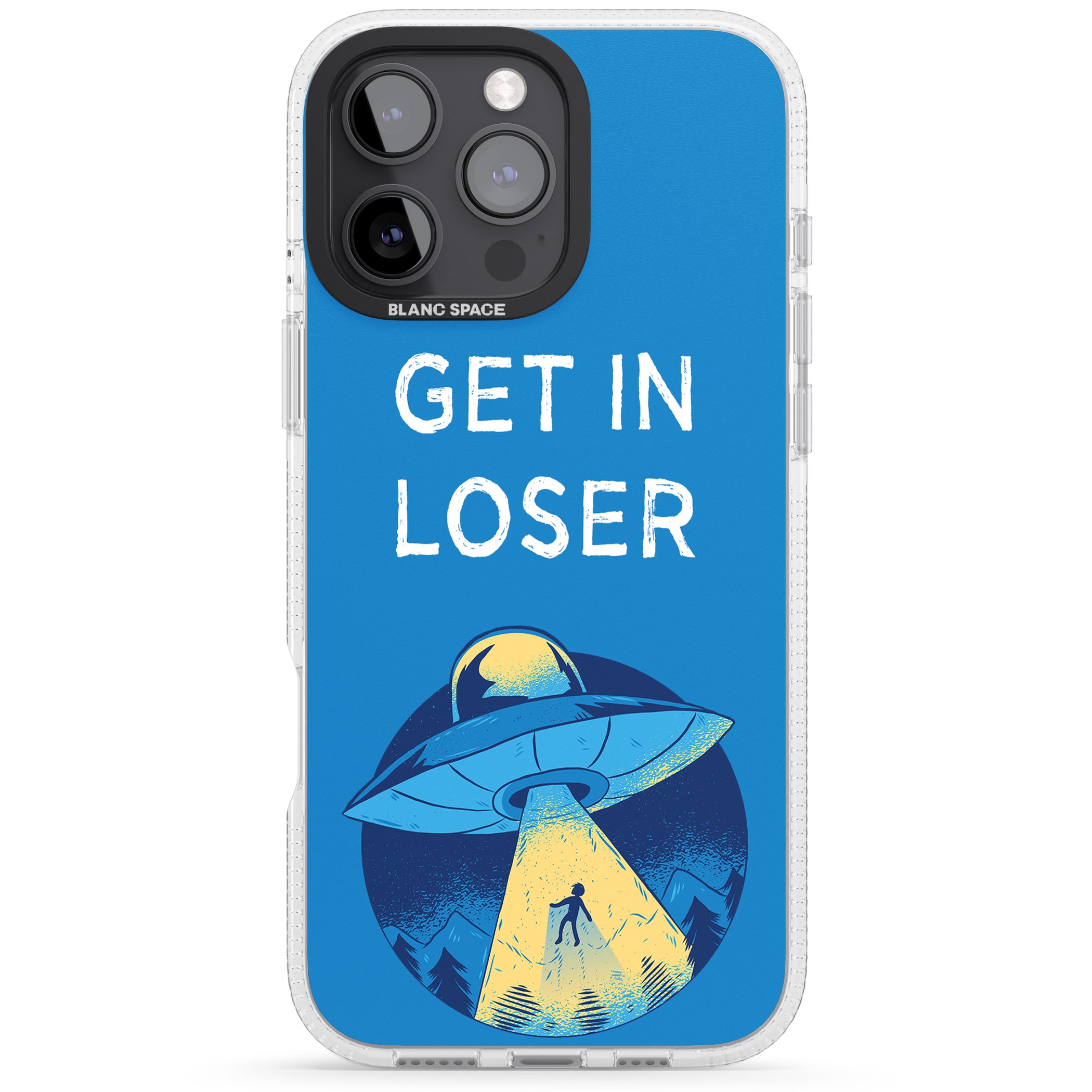 Get in Loser UFO iPhone 16 Pro Max / 16 Pro Clear Case Impact Air - Blanc Space