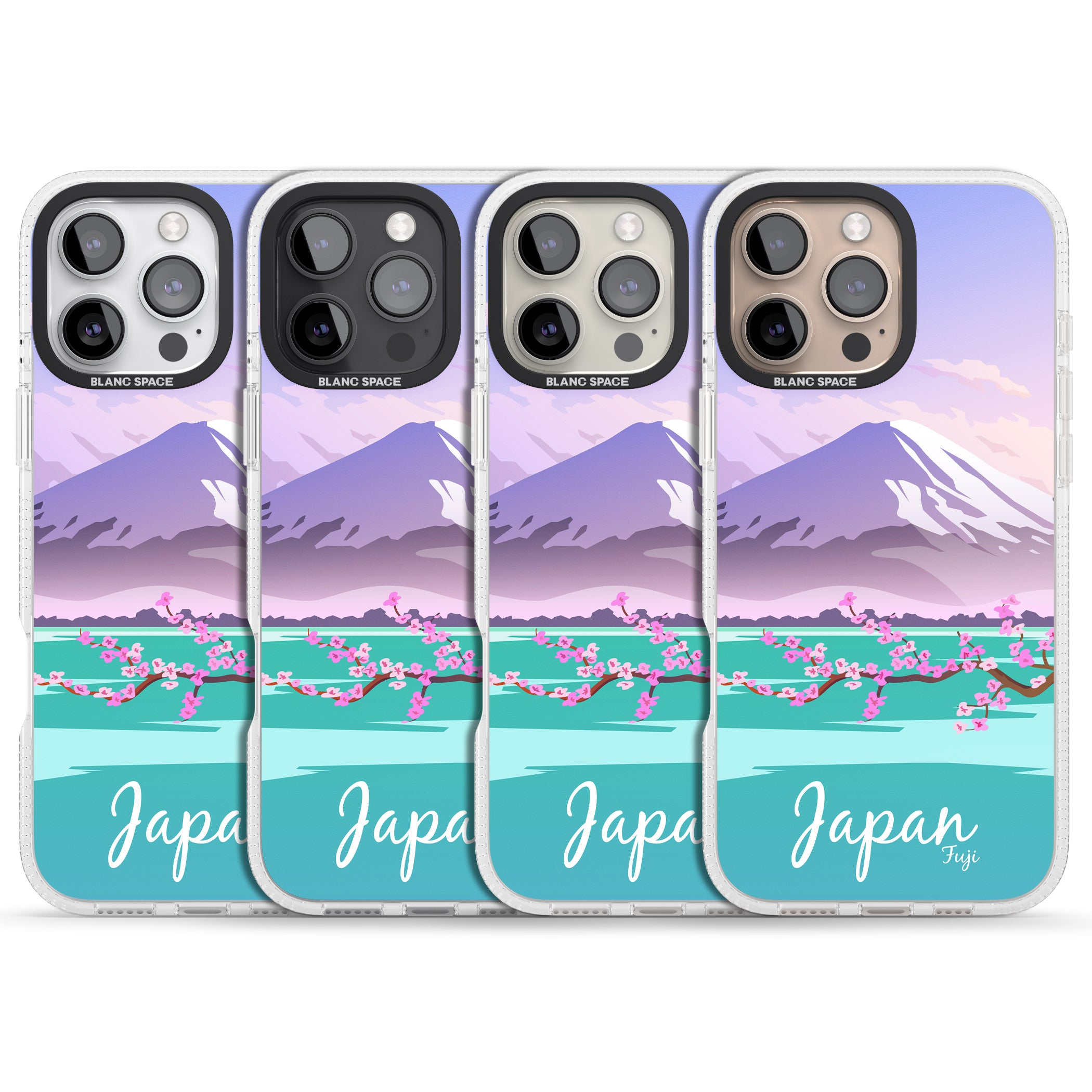 Vintage Travel Poster Japan iPhone 16 Pro Max / 16 Pro Clear Case Impact Air - Blanc Space