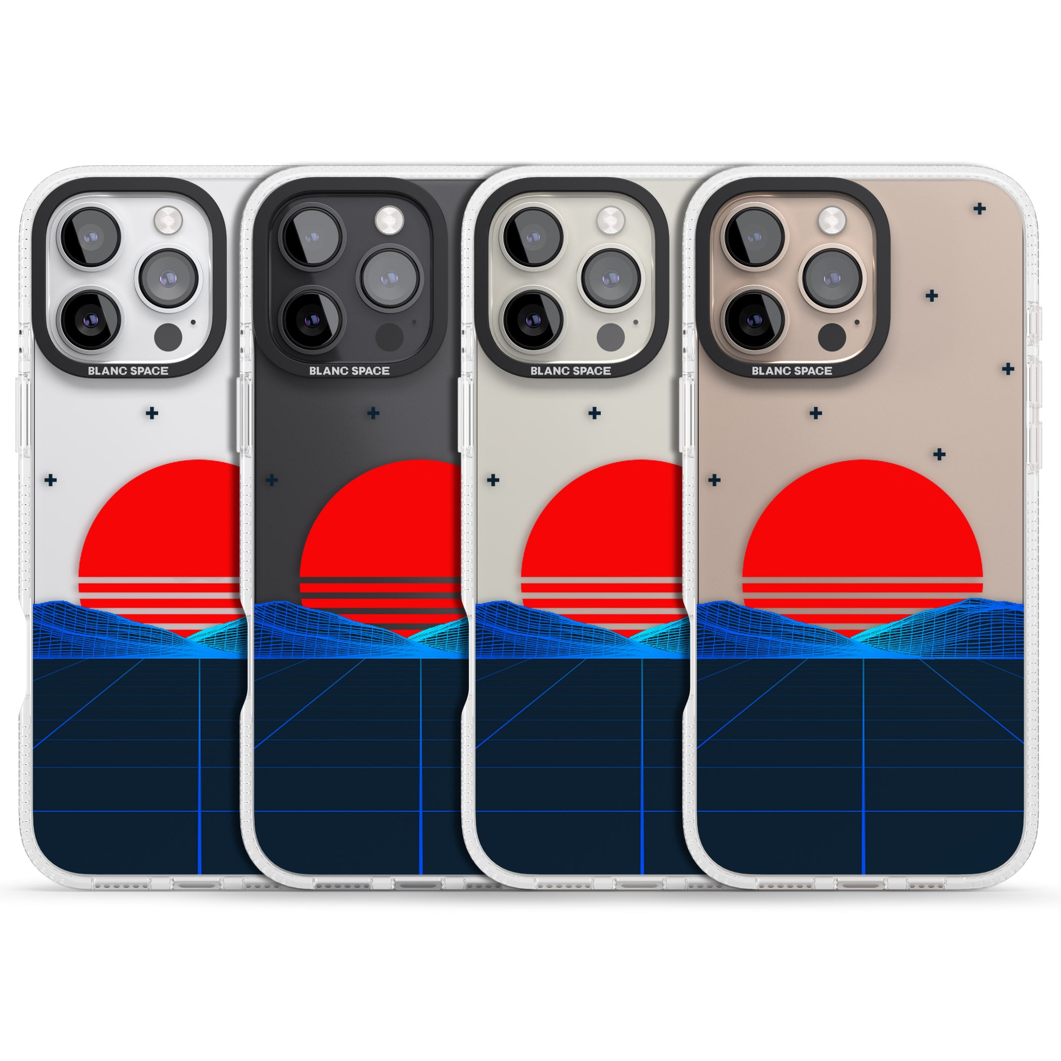 Japanese Sunset Vaporwave iPhone 16 Pro Max / 16 Pro Clear Case Impact Air - Blanc Space