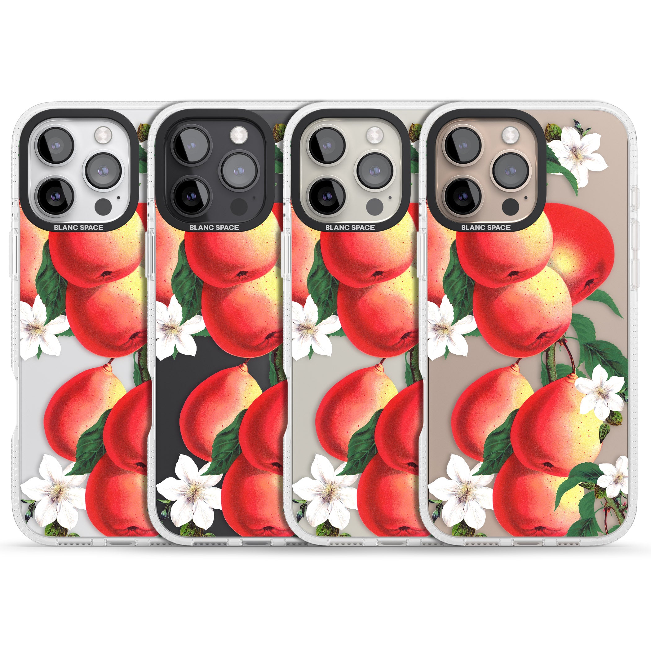 Vintage Painted Peaches iPhone 16 Pro Max / 16 Pro Clear Case Impact Air - Blanc Space