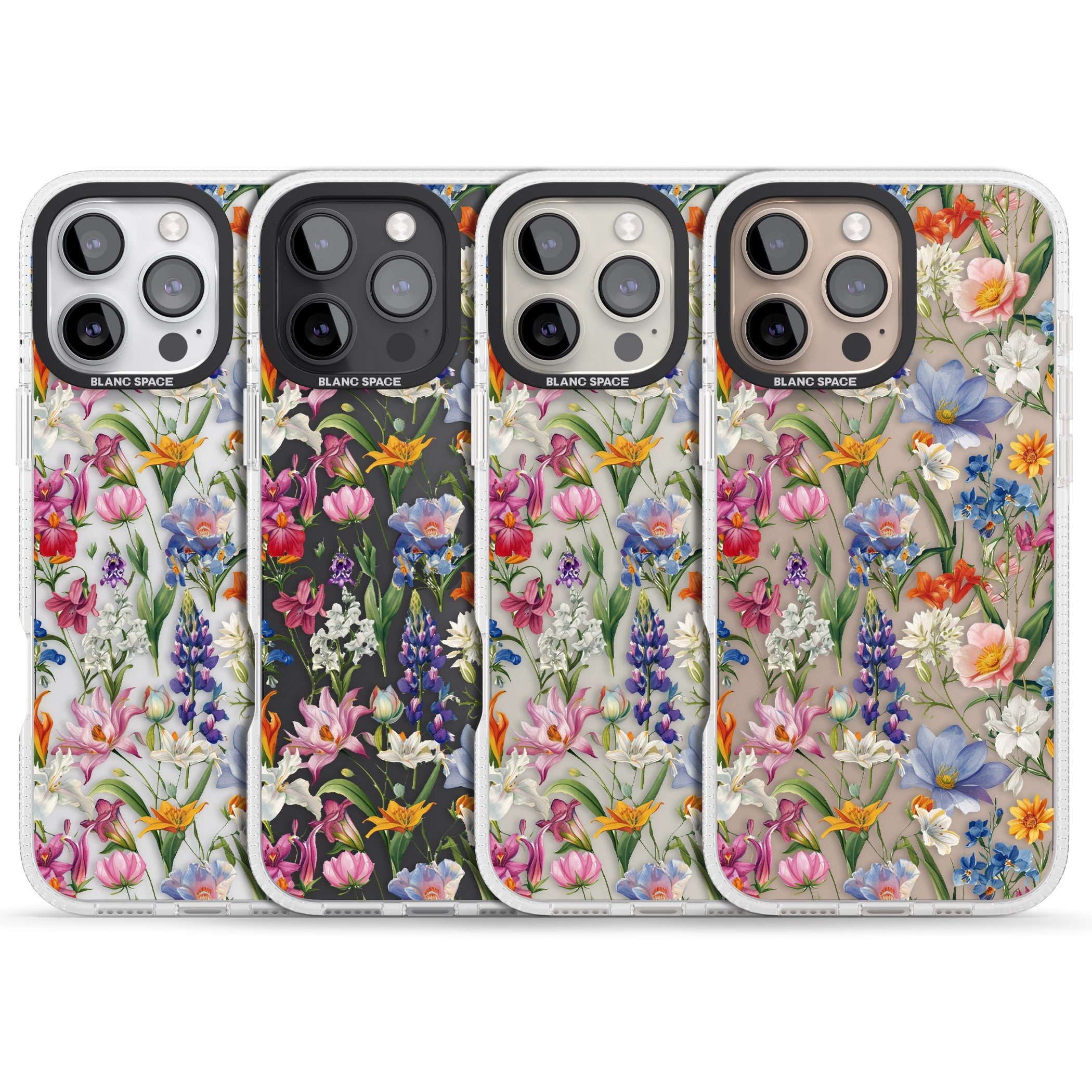 Vintage Wildflowers iPhone 16 Pro Max / 16 Pro Clear Case Impact Air - Blanc Space