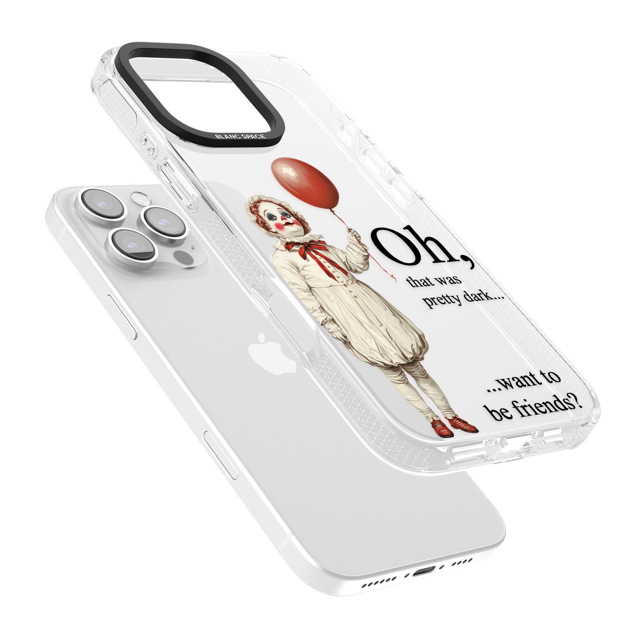 Want to be Friends? iPhone 16 Pro Max / 16 Pro Clear Case Impact Air - Blanc Space