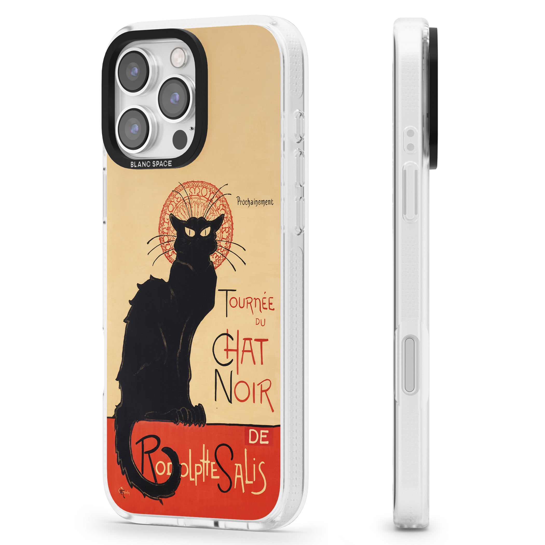 Tournee du Chat Noir Poster iPhone 16 Pro Max / 16 Pro Clear Case Impact Air - Blanc Space