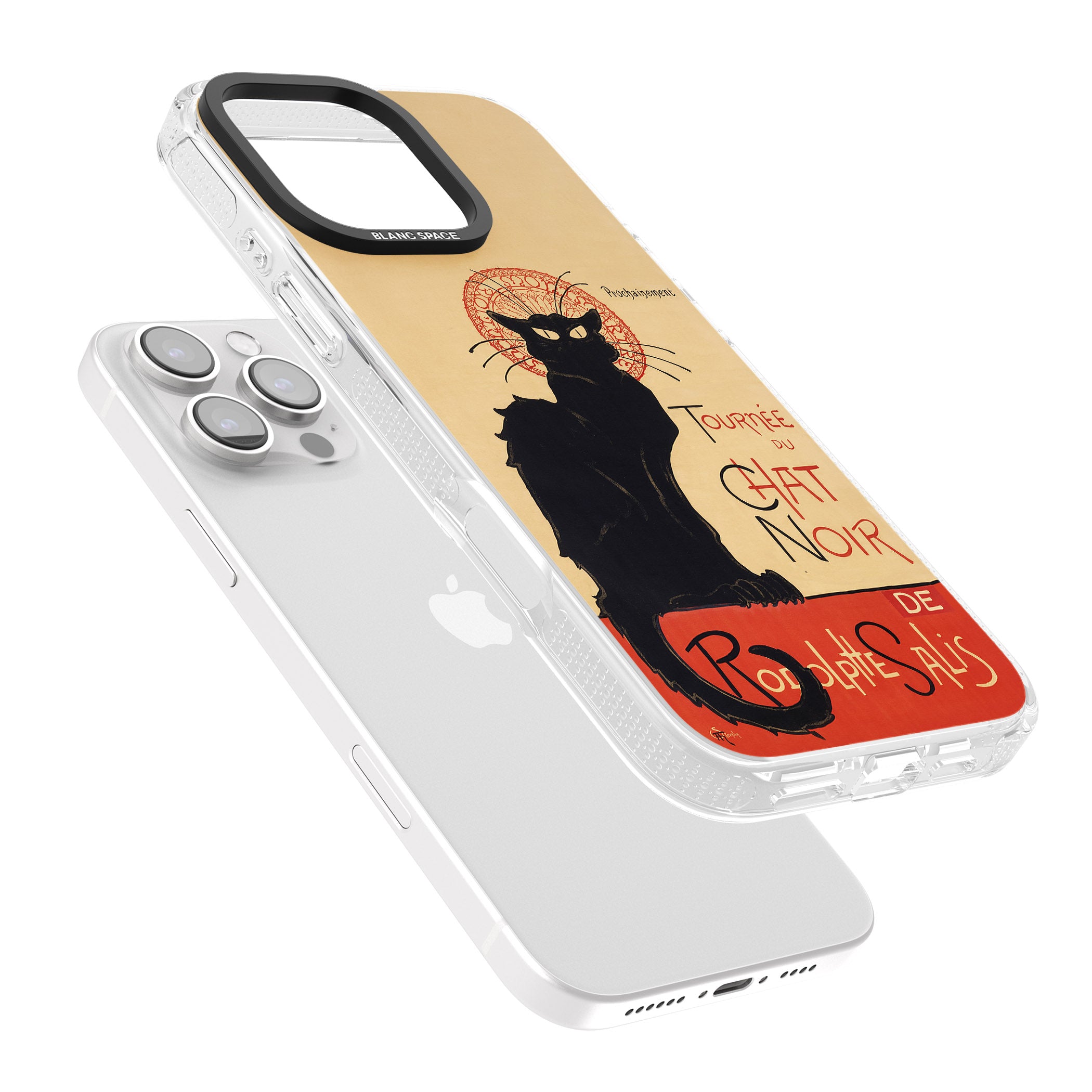 Tournee du Chat Noir Poster iPhone 16 Pro Max / 16 Pro Clear Case Impact Air - Blanc Space
