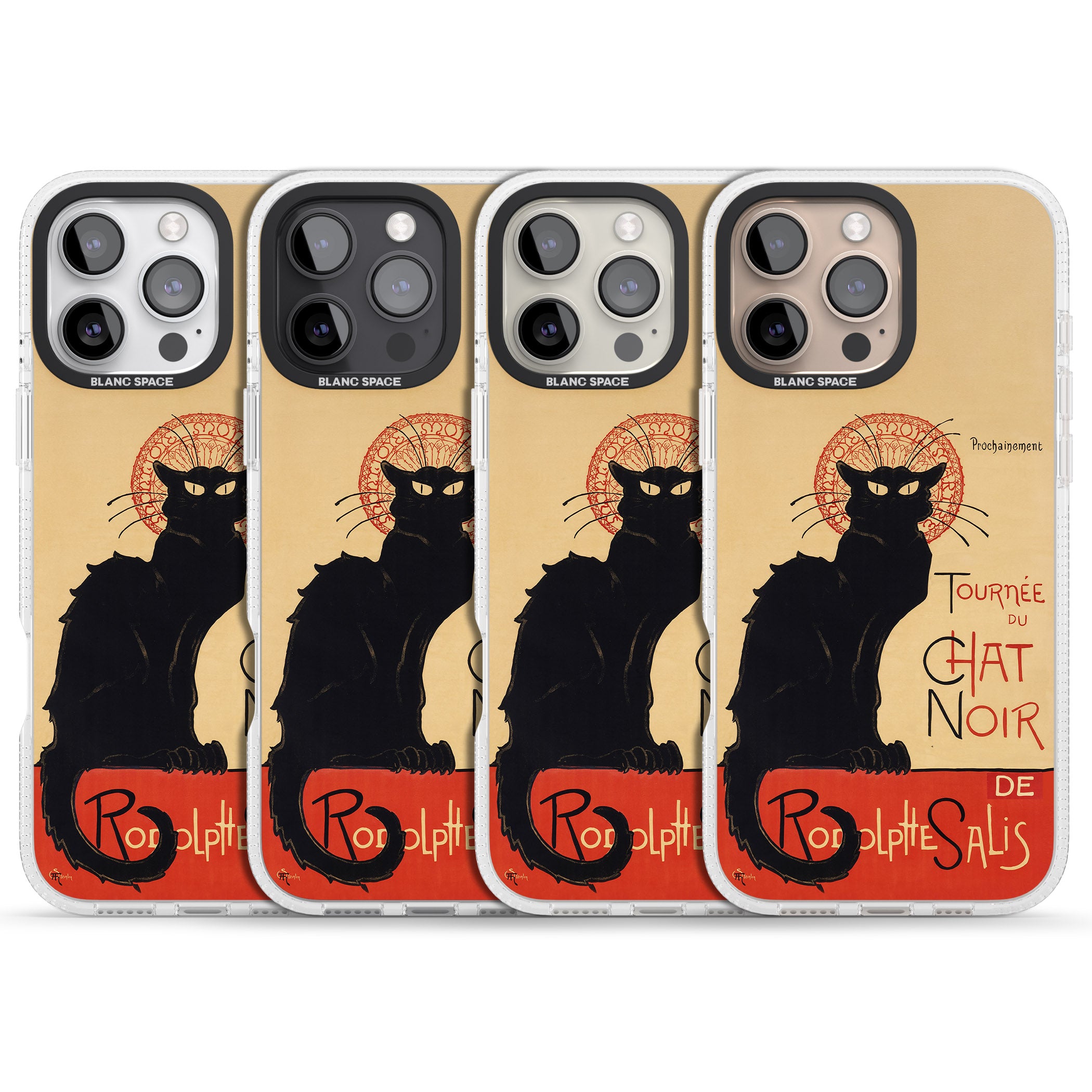 Tournee du Chat Noir Poster iPhone 16 Pro Max / 16 Pro Clear Case Impact Air - Blanc Space