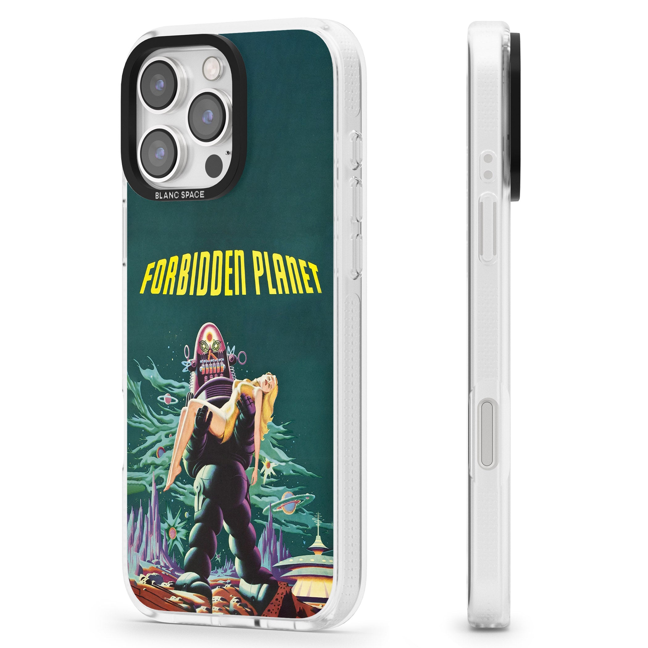 Forbidden Planet Poster iPhone 16 Pro Max / 16 Pro Clear Case Impact Air - Blanc Space