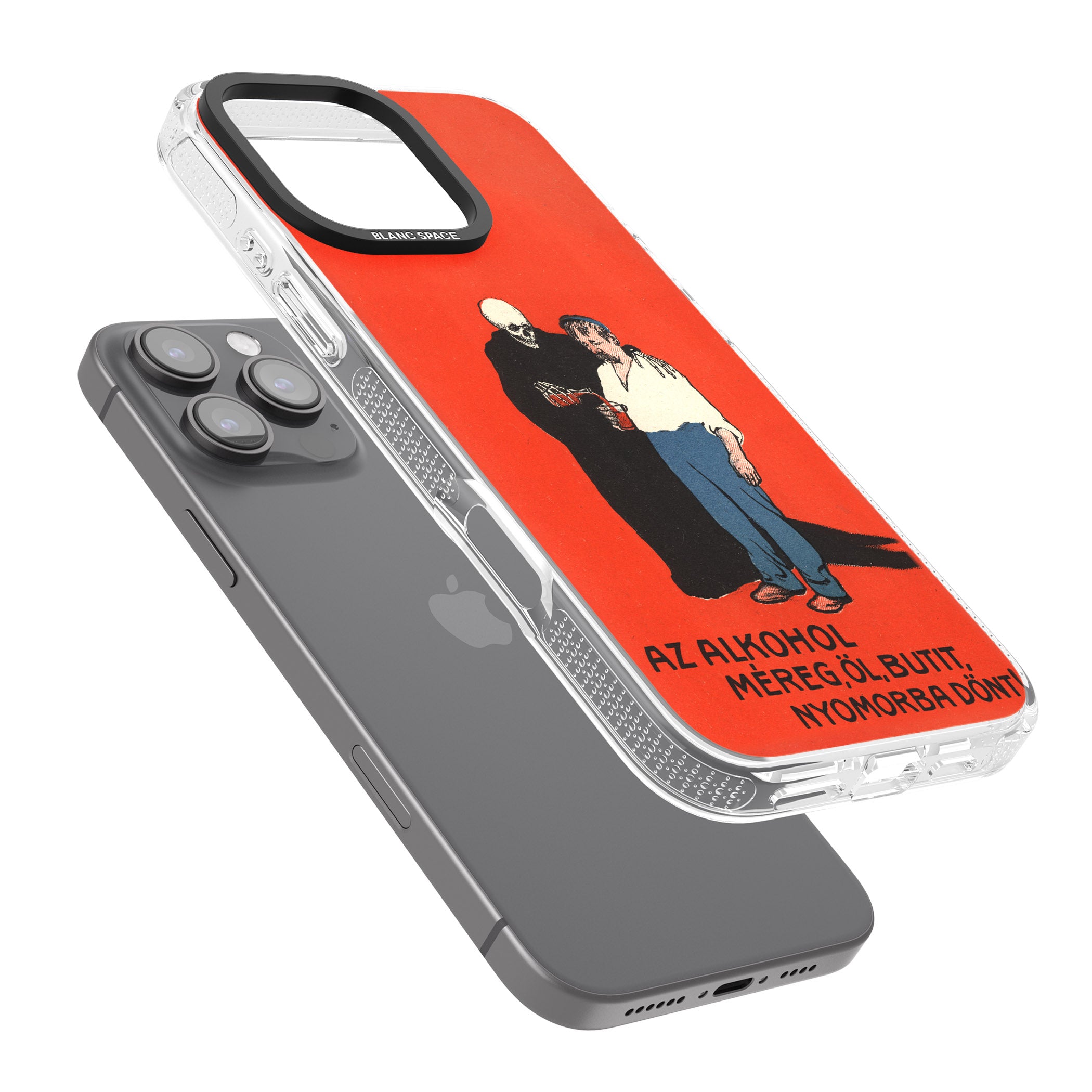 Az Alkohol Poster iPhone 16 Pro Max / 16 Pro Clear Case Impact Air - Blanc Space