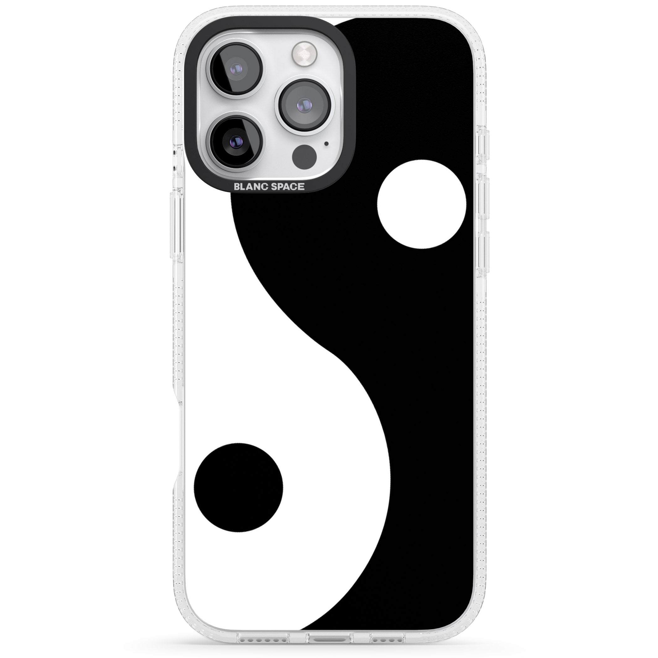 Large Yin Yang iPhone 16 Pro Max / 16 Pro Clear Case Impact Air - Blanc Space
