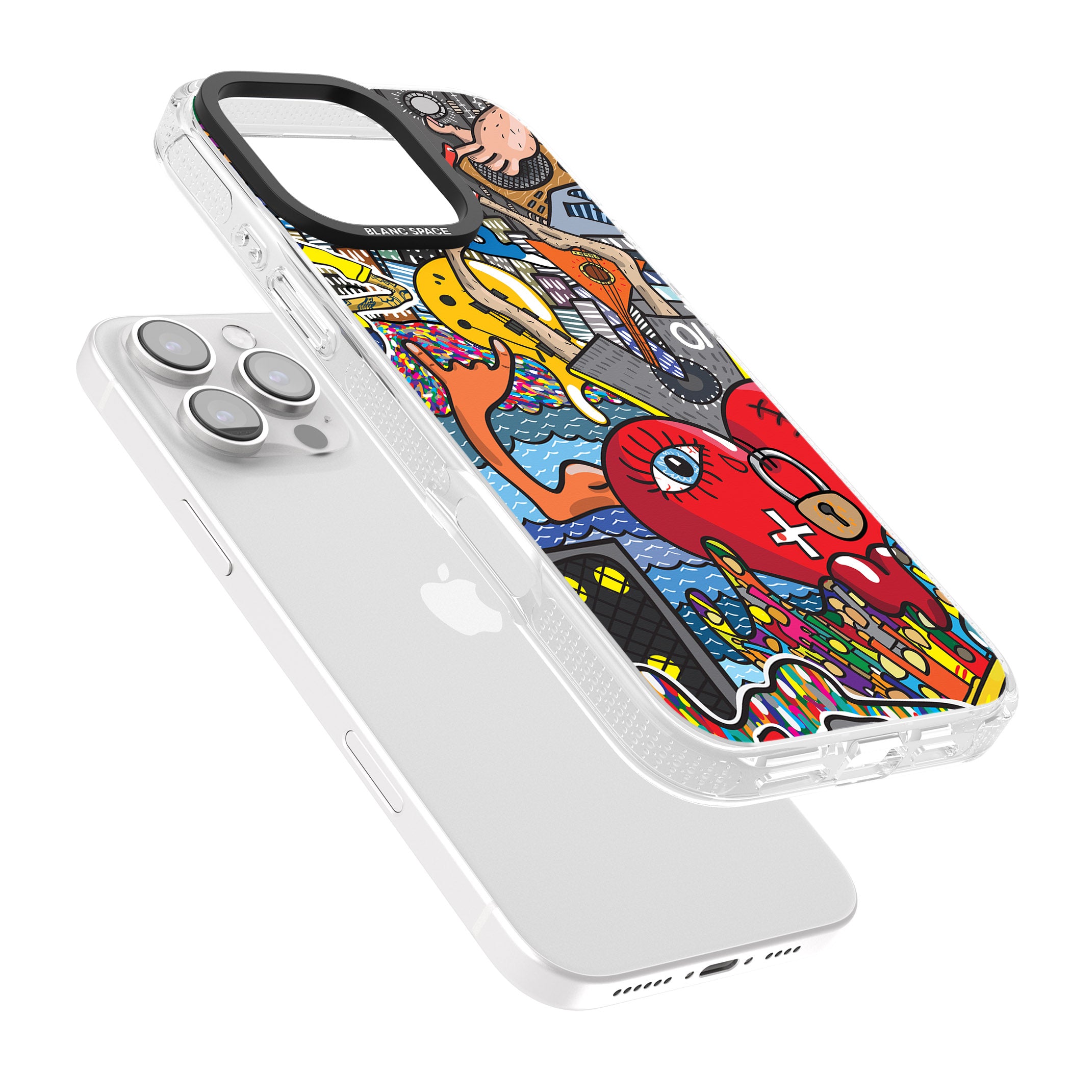 Crowd Tsunami iPhone 16 Pro Max / 16 Pro Clear Case Impact Air - Blanc Space