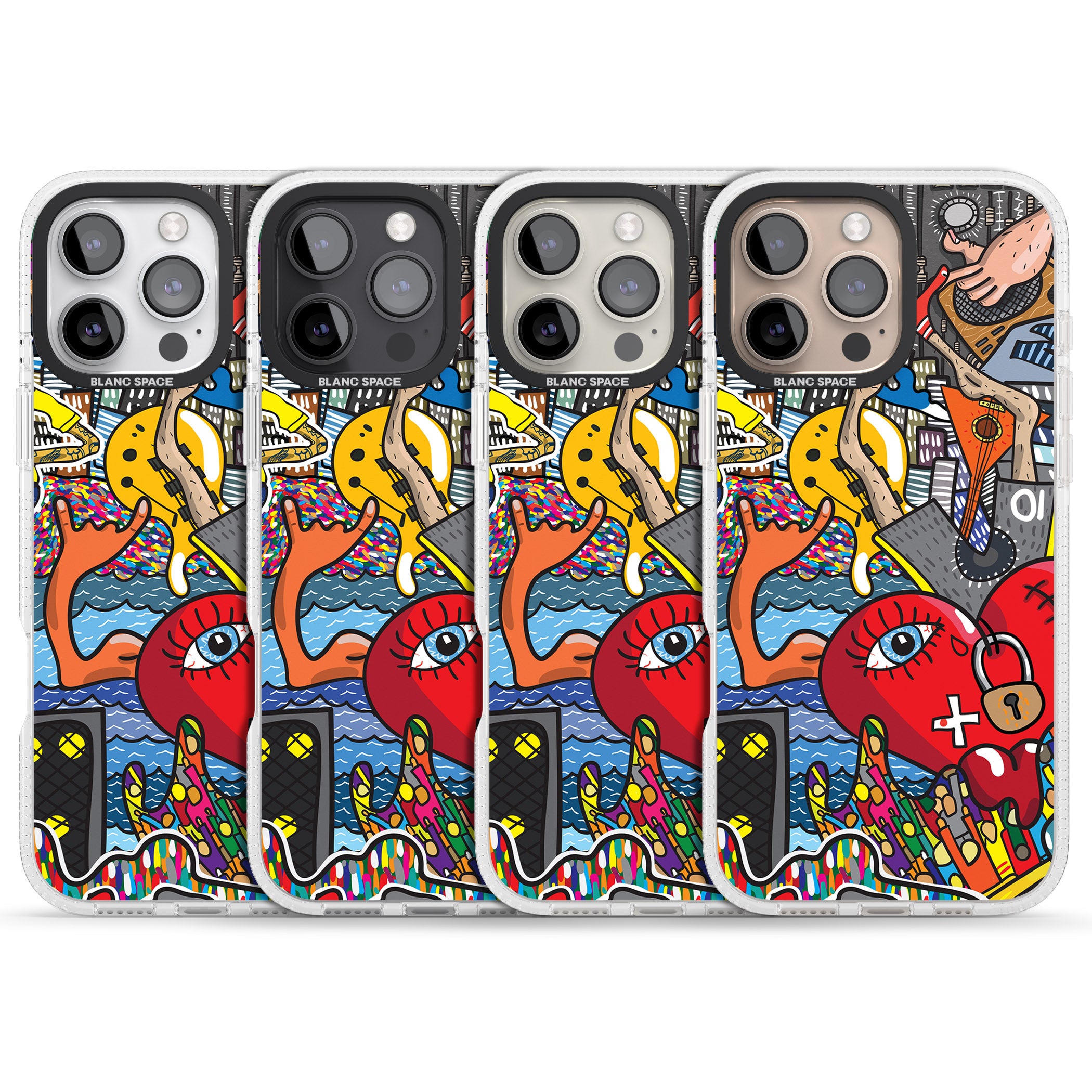 Crowd Tsunami iPhone 16 Pro Max / 16 Pro Clear Case Impact Air - Blanc Space