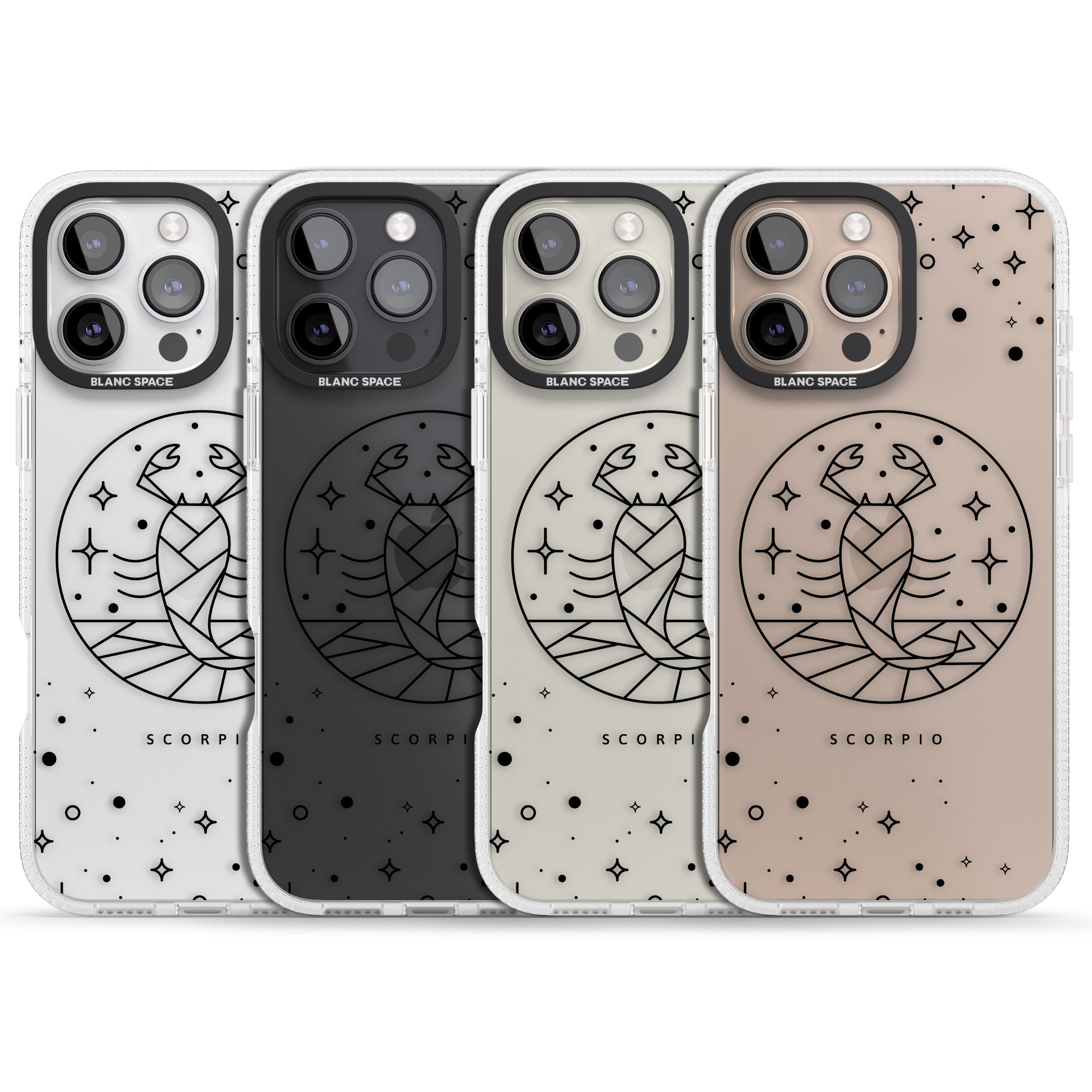 Scorpio Emblem - Transparent Design iPhone 16 Pro Max / 16 Pro Clear Case Impact Air - Blanc Space