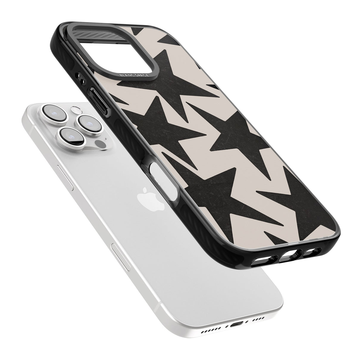 Black Superstars iPhone 16 Pro / iPhone 16 Pro Max Impact Black Phone Case angled