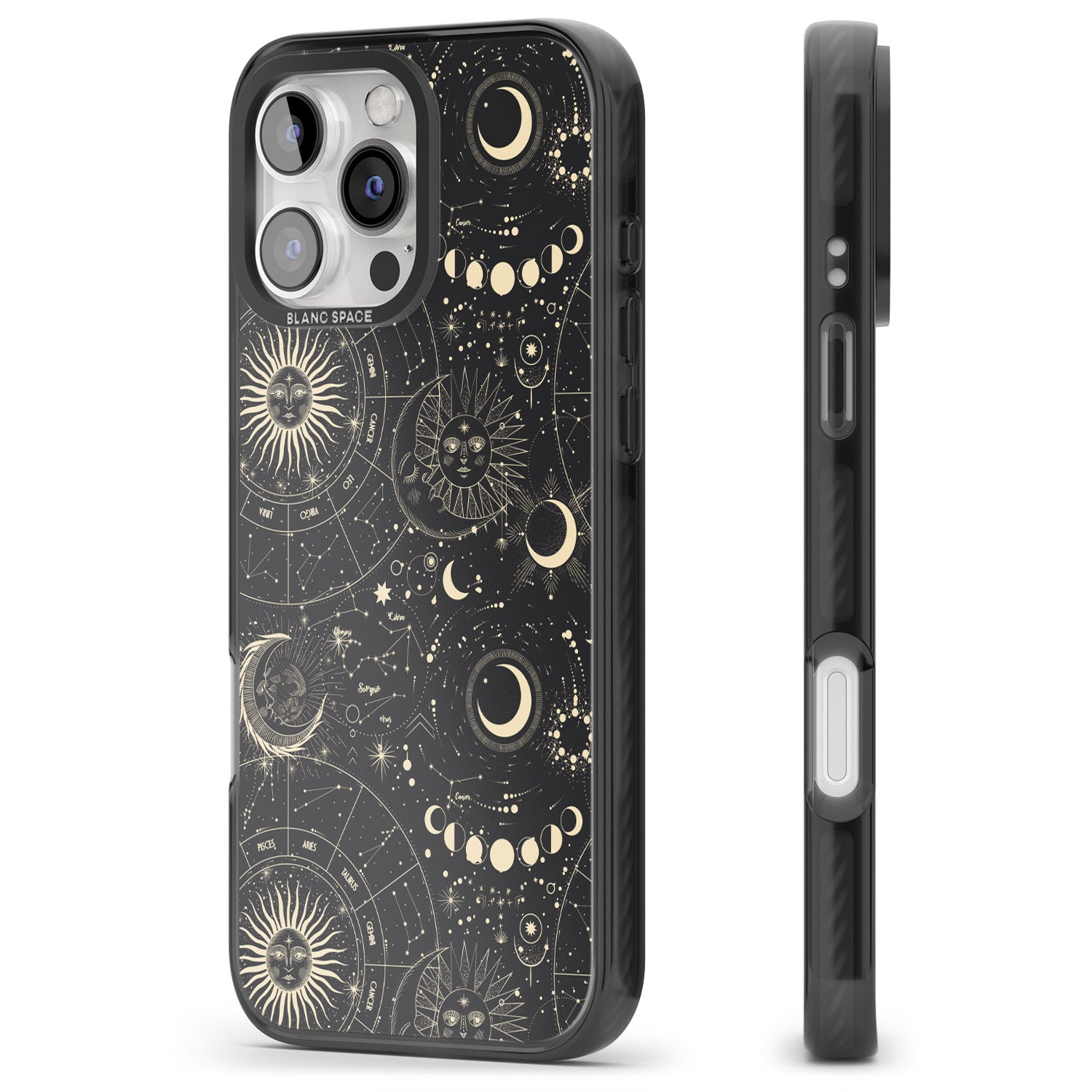 iPhone 16 Pro Max Suns, Moons & Star Signs Black Impact Phone Case