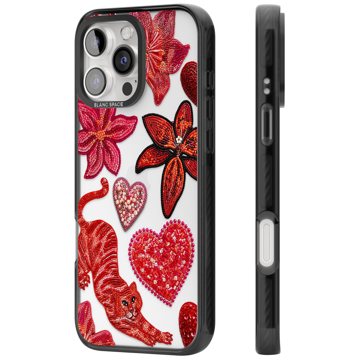 Beaded Boho iPhone 16 Pro / iPhone 16 Pro Max Impact Black Phone Case side