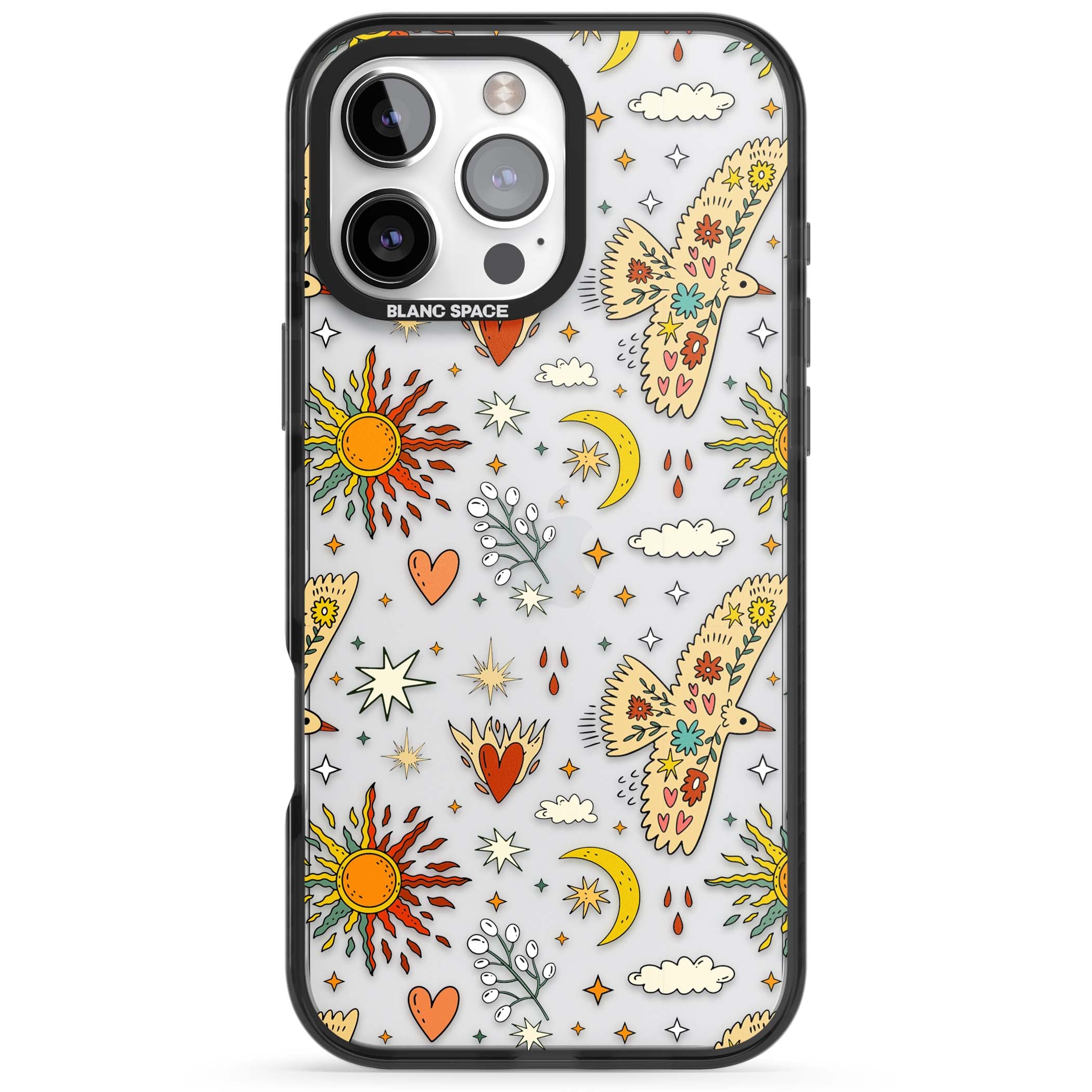 Elevate Your Phone'S Style With This Boho Celestial Sun & Eye Phone Case, Featuring A Mystical Blend Of Suns, All-Seeing Eyes, Butterflies, Stars, And