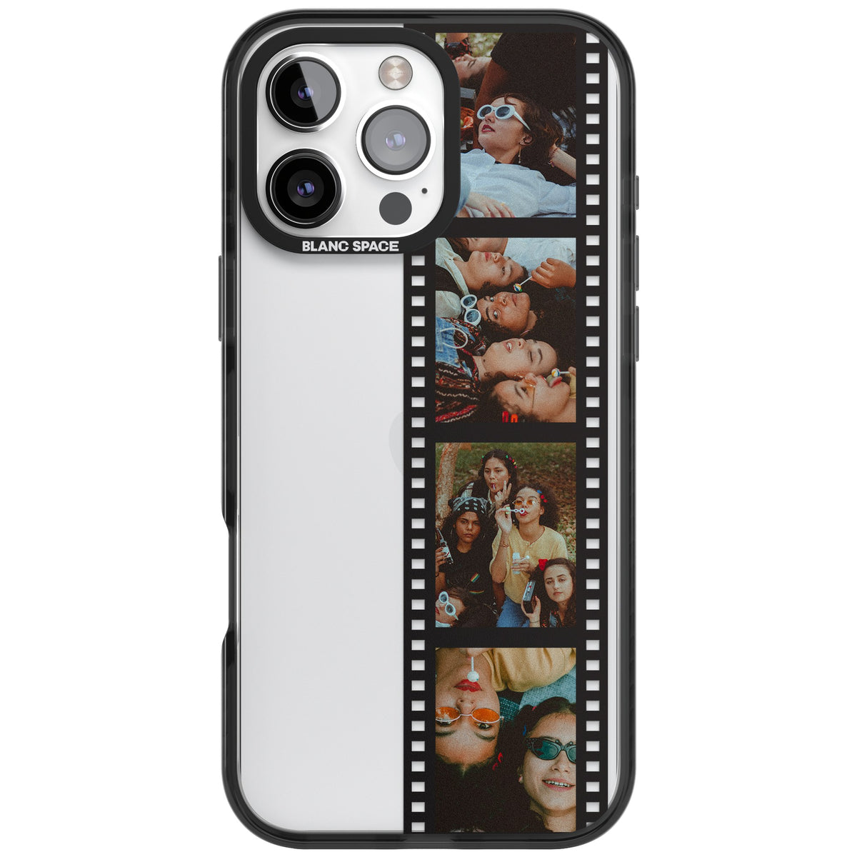 Personalised Photo Film Strip iPhone 16 Pro Max Impact Black Phone Case front