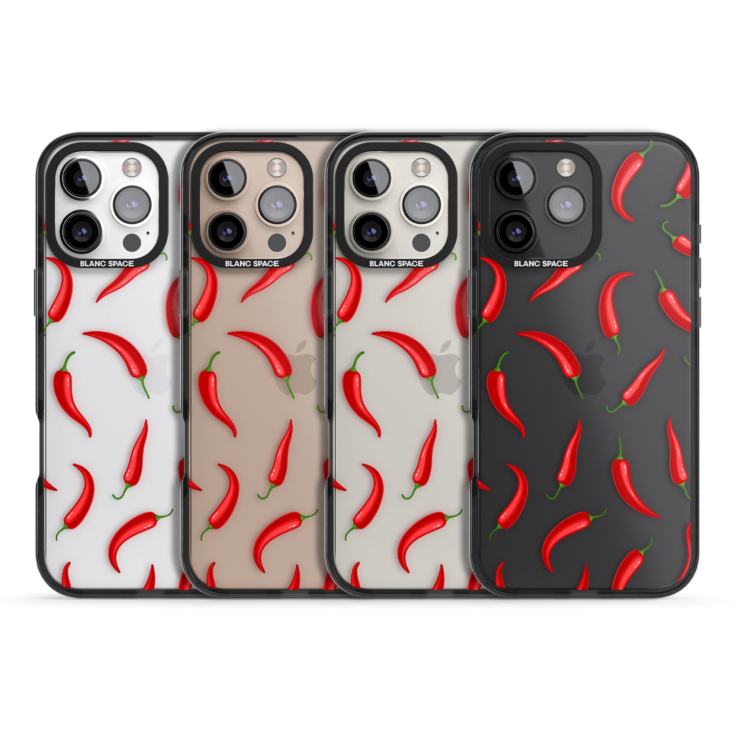 iPhone 16 Pro Max Chilli Pattern Black Impact Phone Case