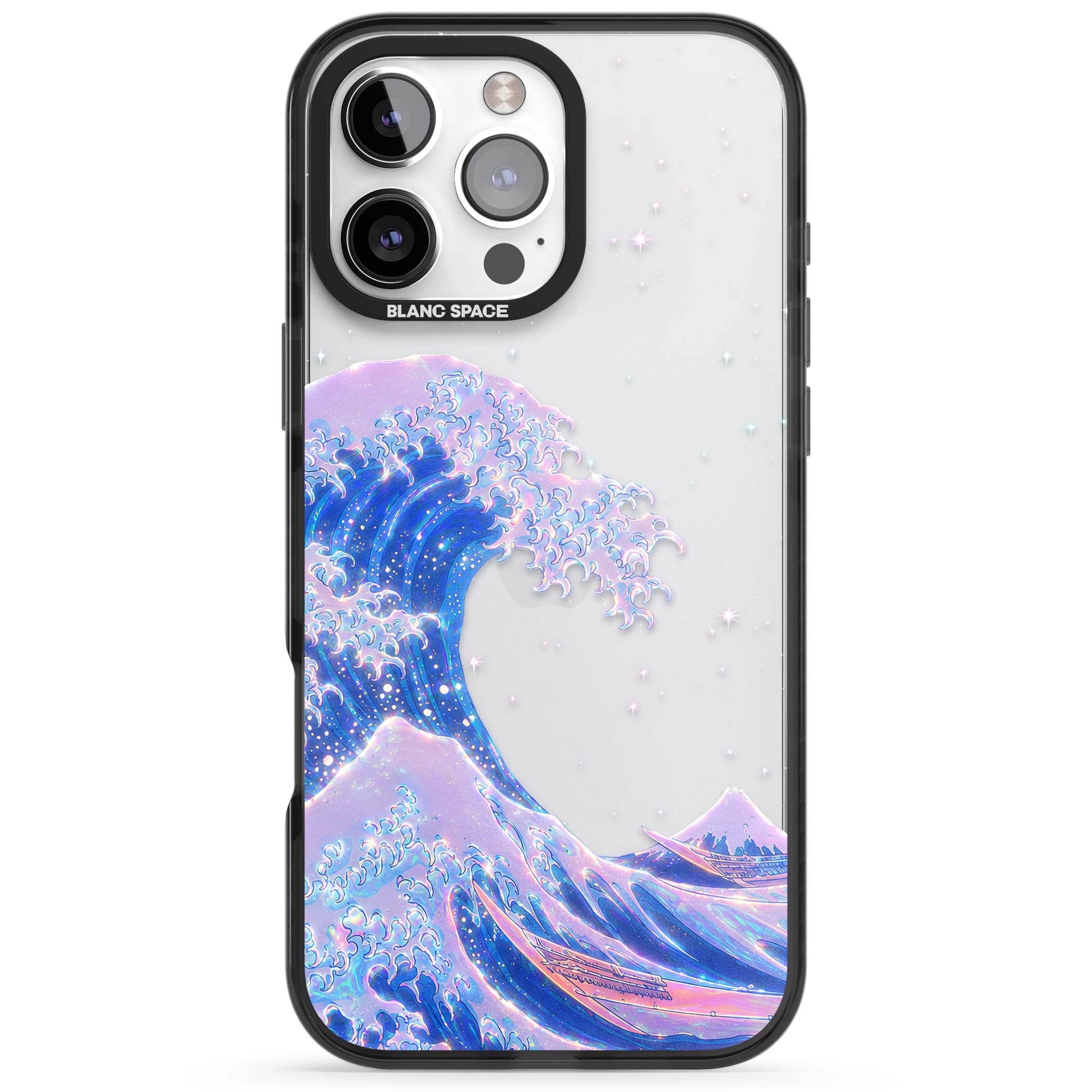 The Great Wave In Opal japanese iPhone case | Black Impact case for iPhone 16 Pro, iPhone 16 Pro Max