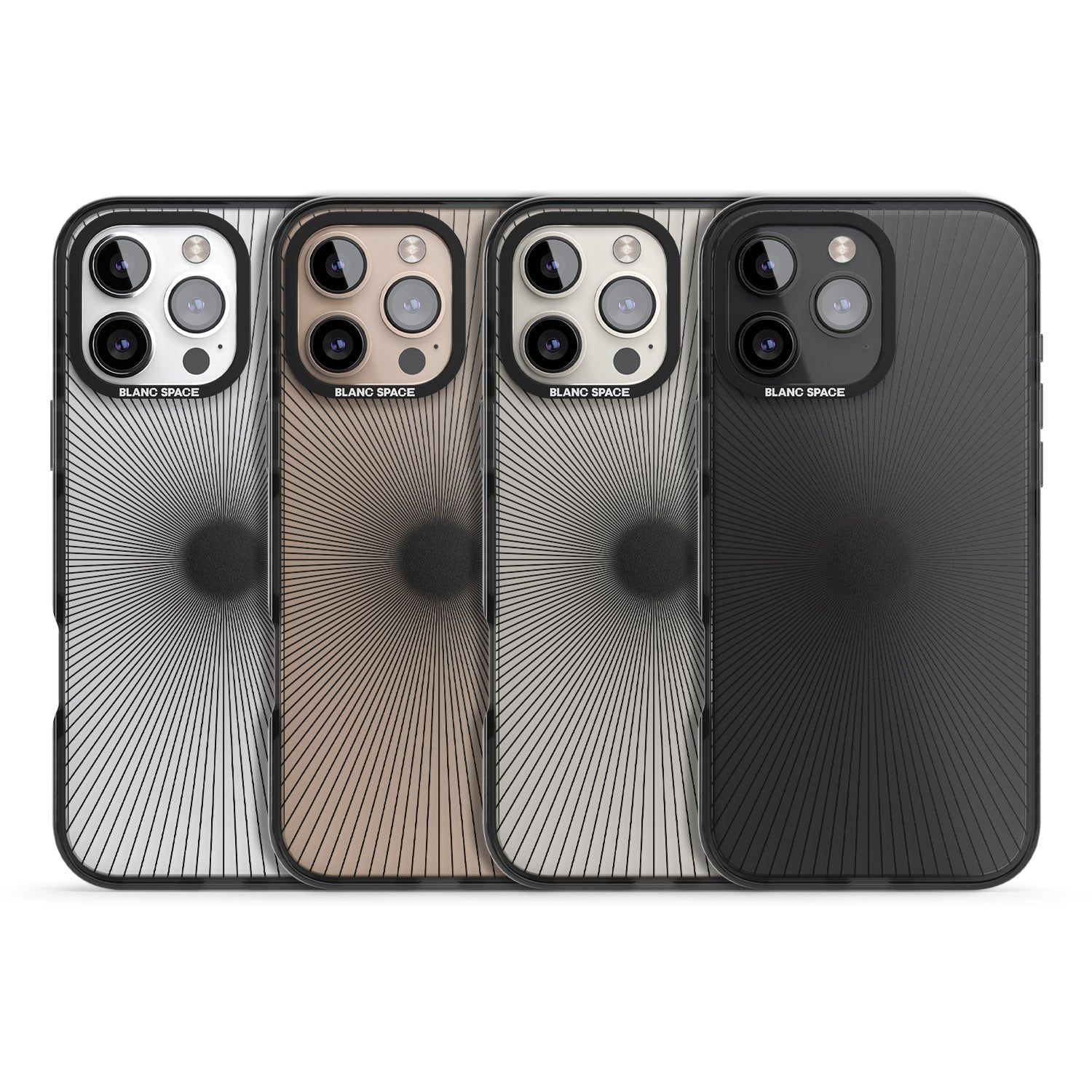 iPhone 16 Pro Max Abstract Lines: Sunburst Black Impact Phone Case