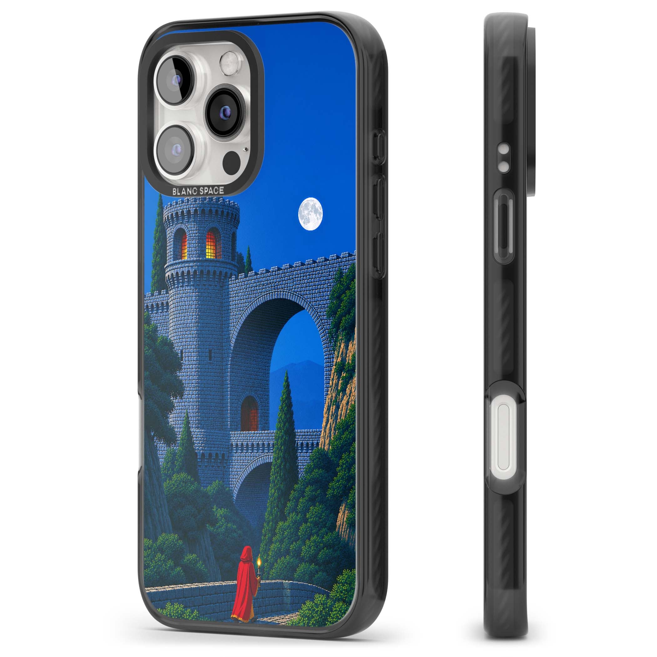Castle Walls art iPhone case | Black Impact case for iPhone 16 Pro, iPhone 16 Pro Max